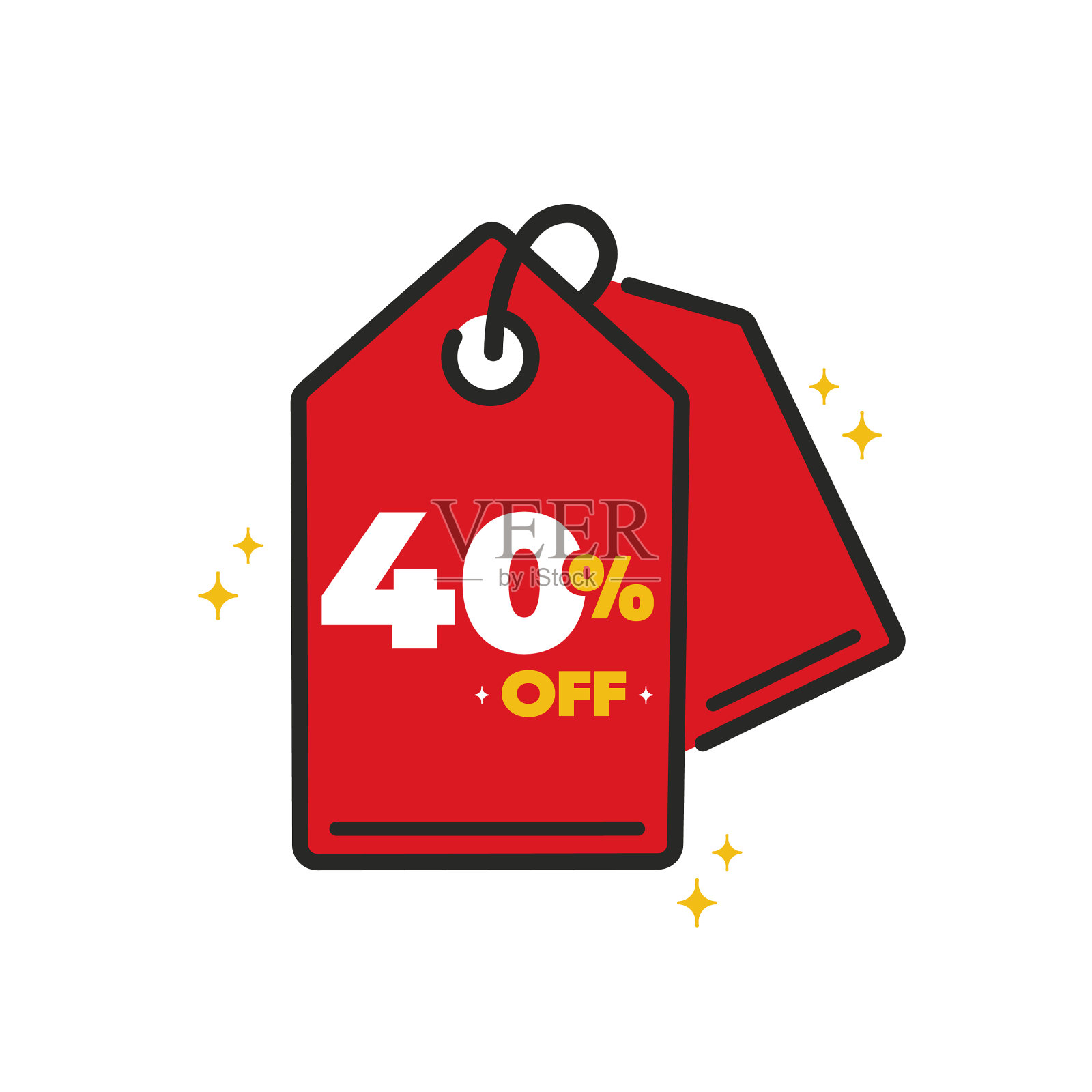 价格标签打了四折设计元素图片