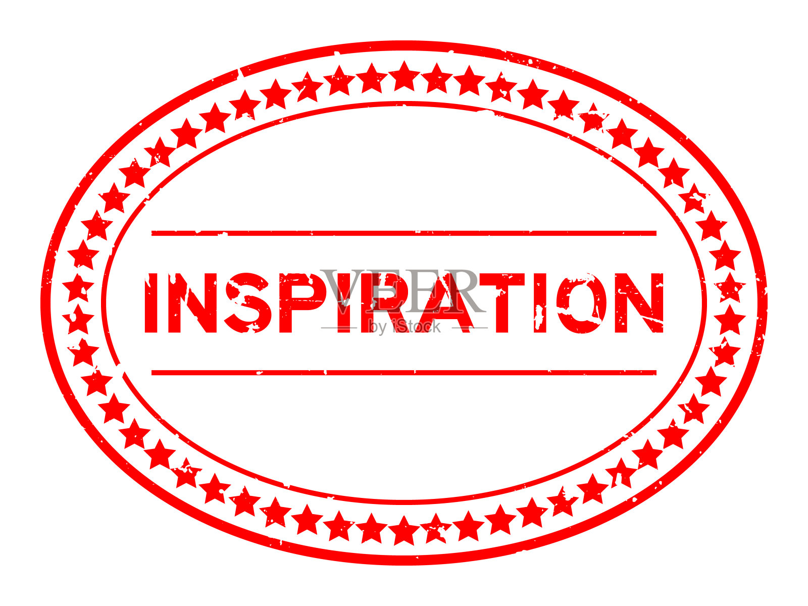 垃圾红色的灵感字椭圆形橡胶印章在白色背景上插画图片素材