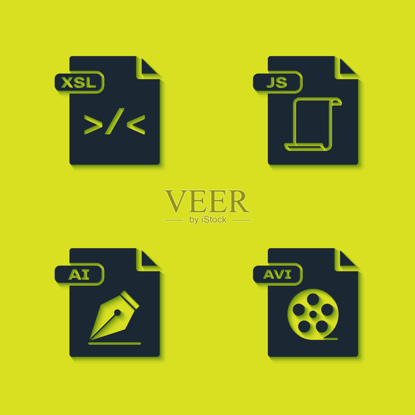 设置XSL文件、文档avi和js图标图标素材