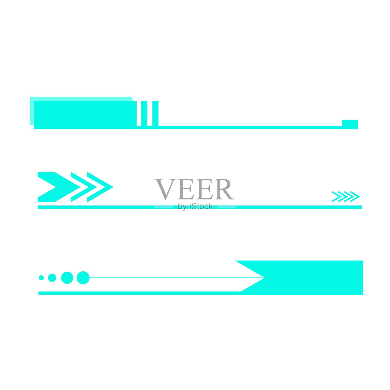 商务ppt蓝色页眉设计元素图片