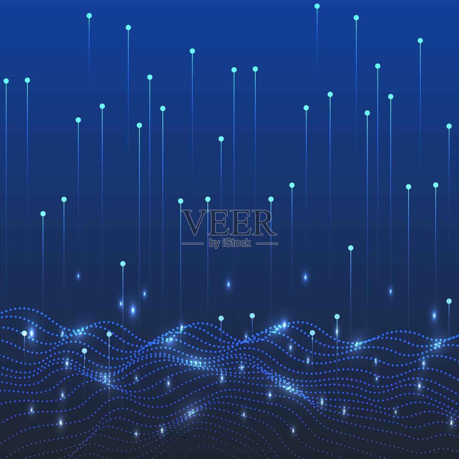 元宇宙信息科技波点设计元素图片