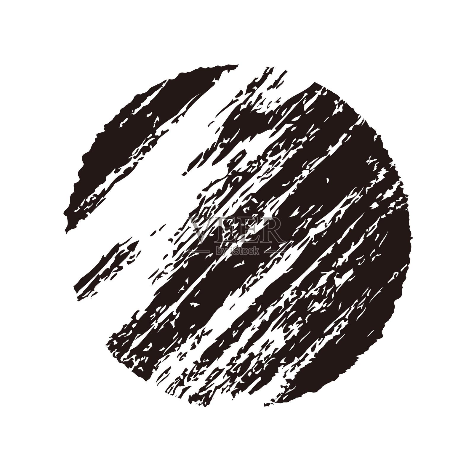 黑色圆形印章设计元素图片