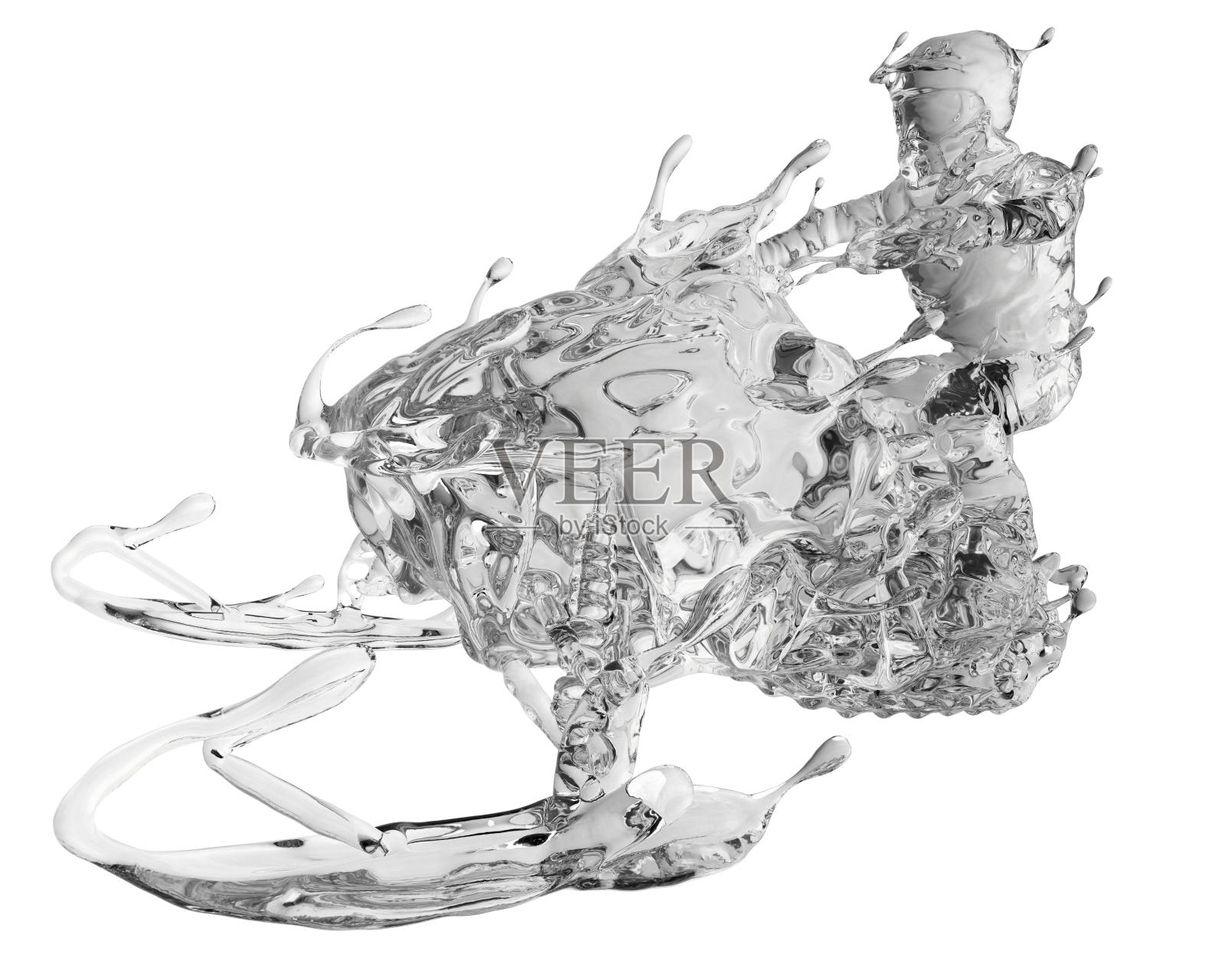 水质感雪地摩托设计元素图片