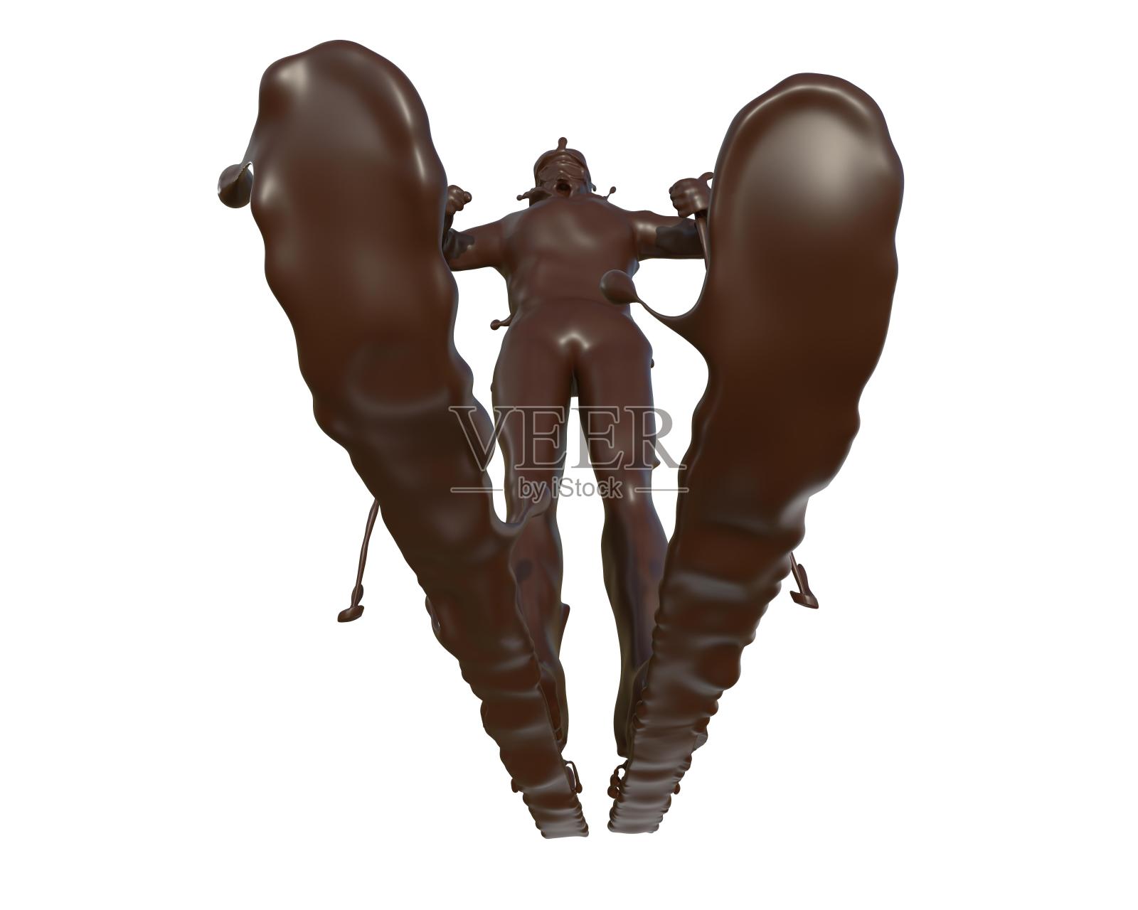 巧克力质感越野滑雪设计元素图片