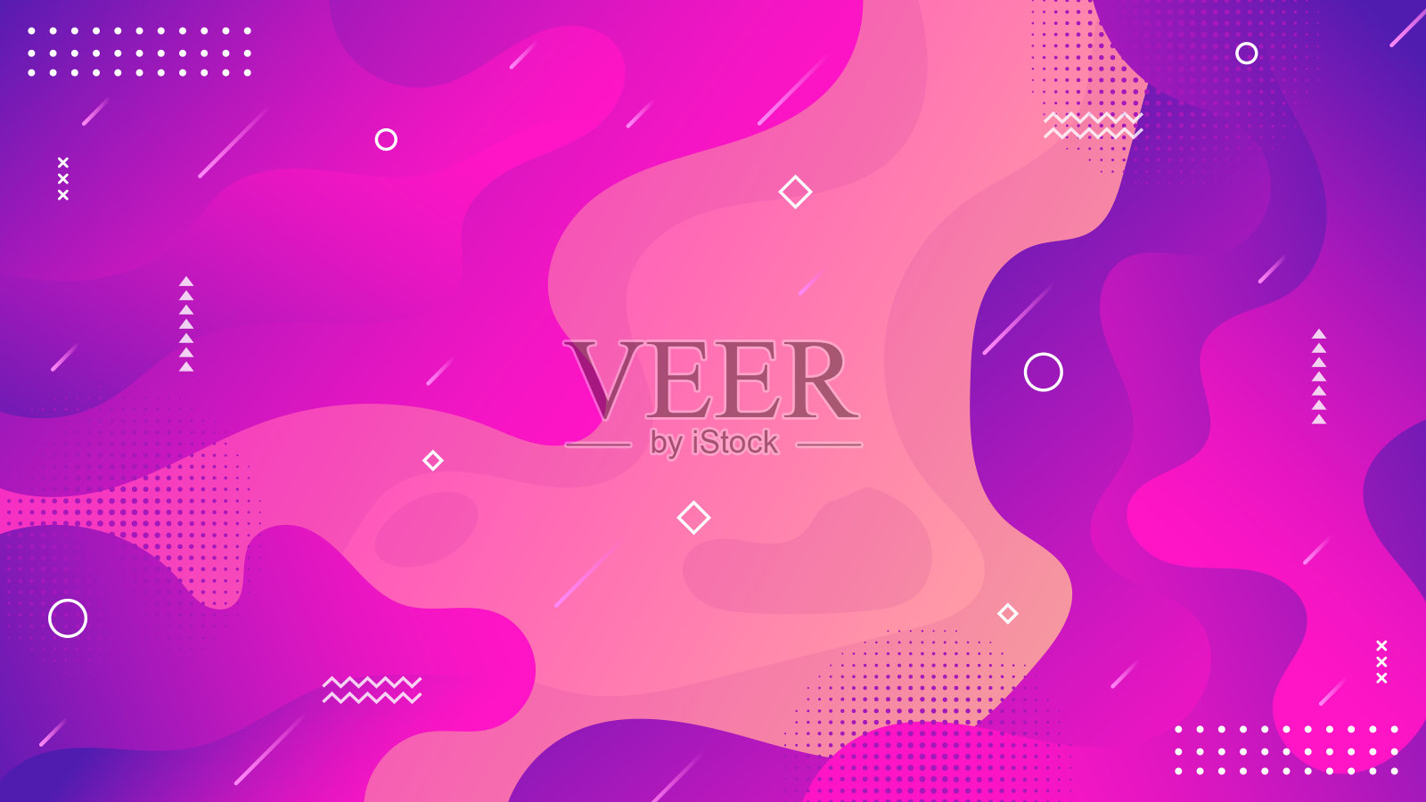 抽象液体波浪几何梯度背景与几何形状。现代和时尚的背景矢量设计插画图片素材