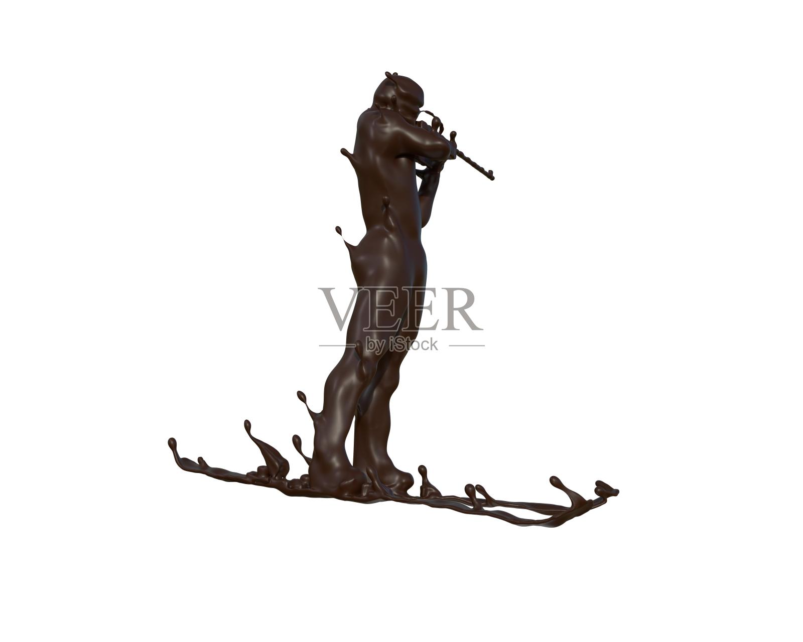 巧克力质感冬季两项运动设计元素图片