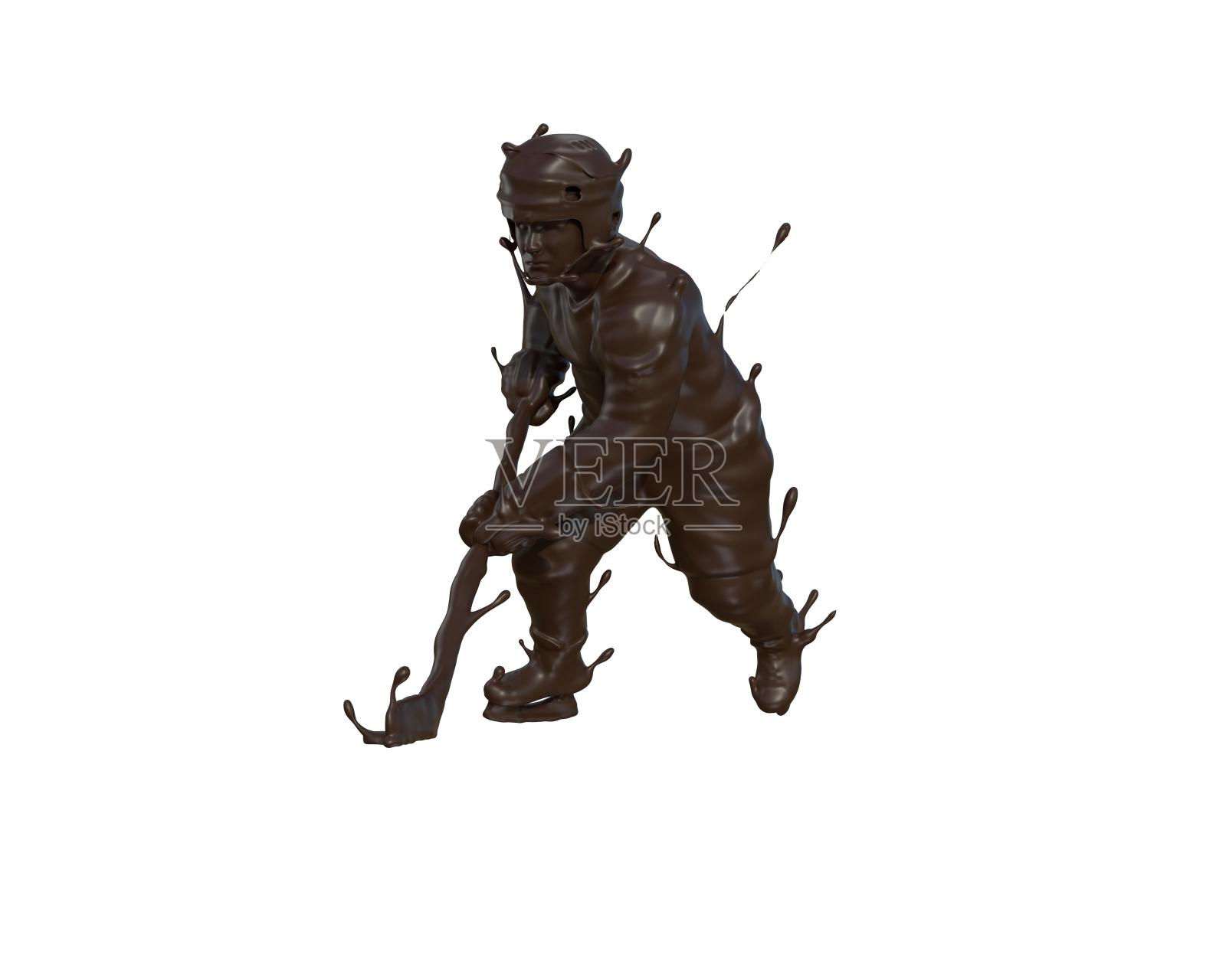 巧克力质感冰球运动设计元素图片