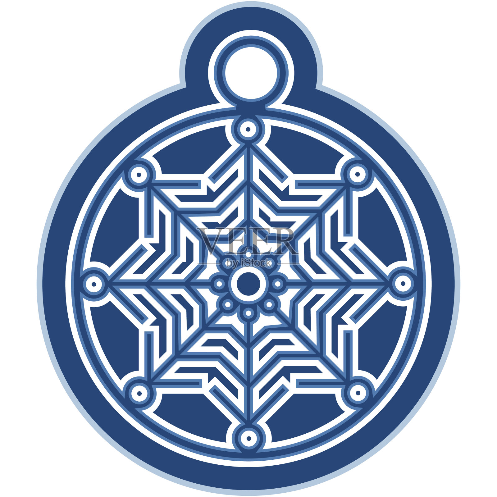 圣诞球和雪花。新年矢量插图。剪纸曼荼罗。设计元素图片