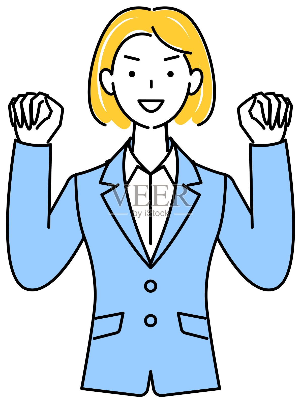 高!一个穿着西装的漂亮女人和。说明向量插画图片素材