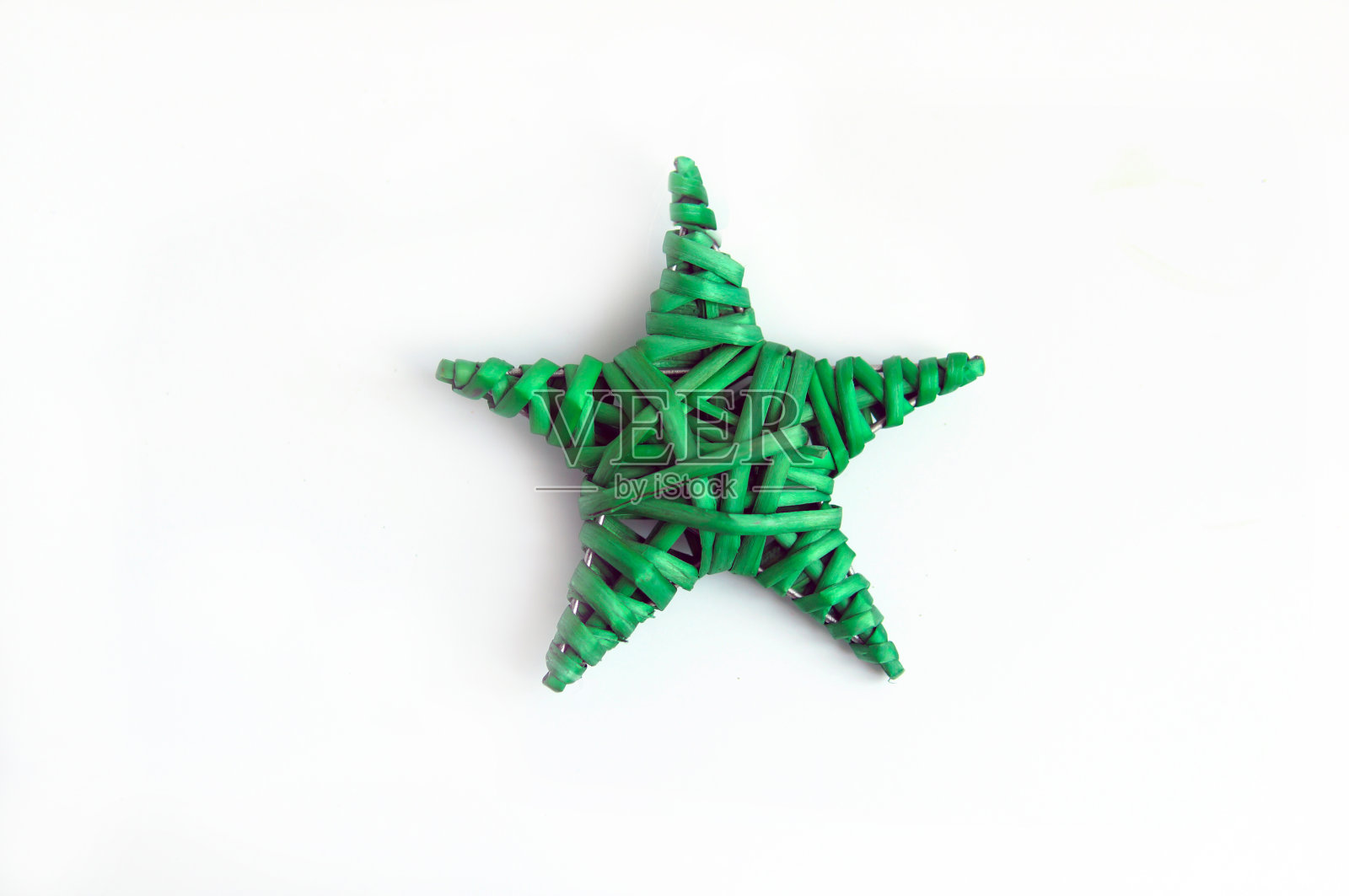 圣诞星。节日装饰。绿星照片摄影图片