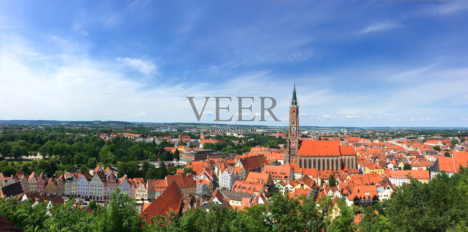 德国巴伐利亚兰茨胡特的天际线照片摄影图片