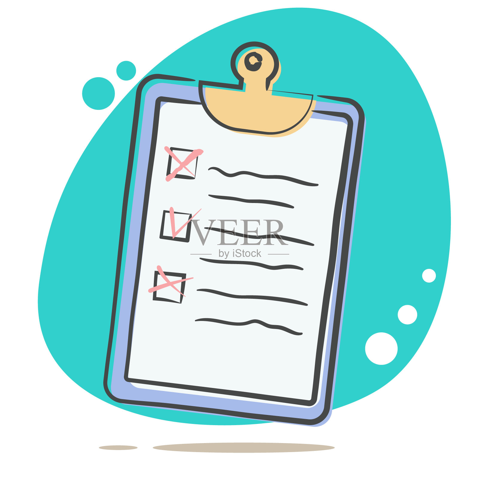 清单涂鸦矢量插图。手绘素描风格。矢量图插画图片素材