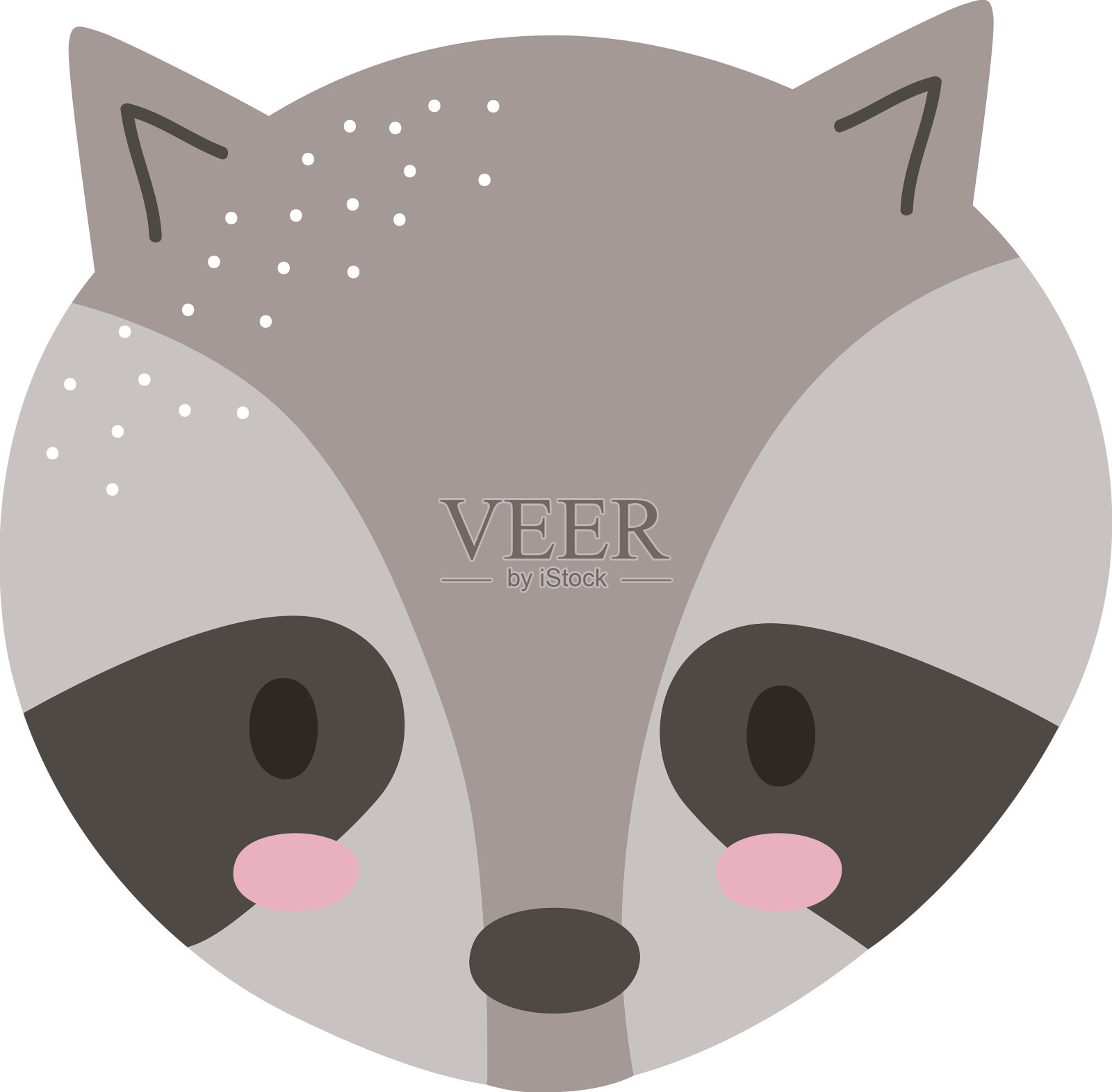 漂亮的浣熊的脸设计元素图片