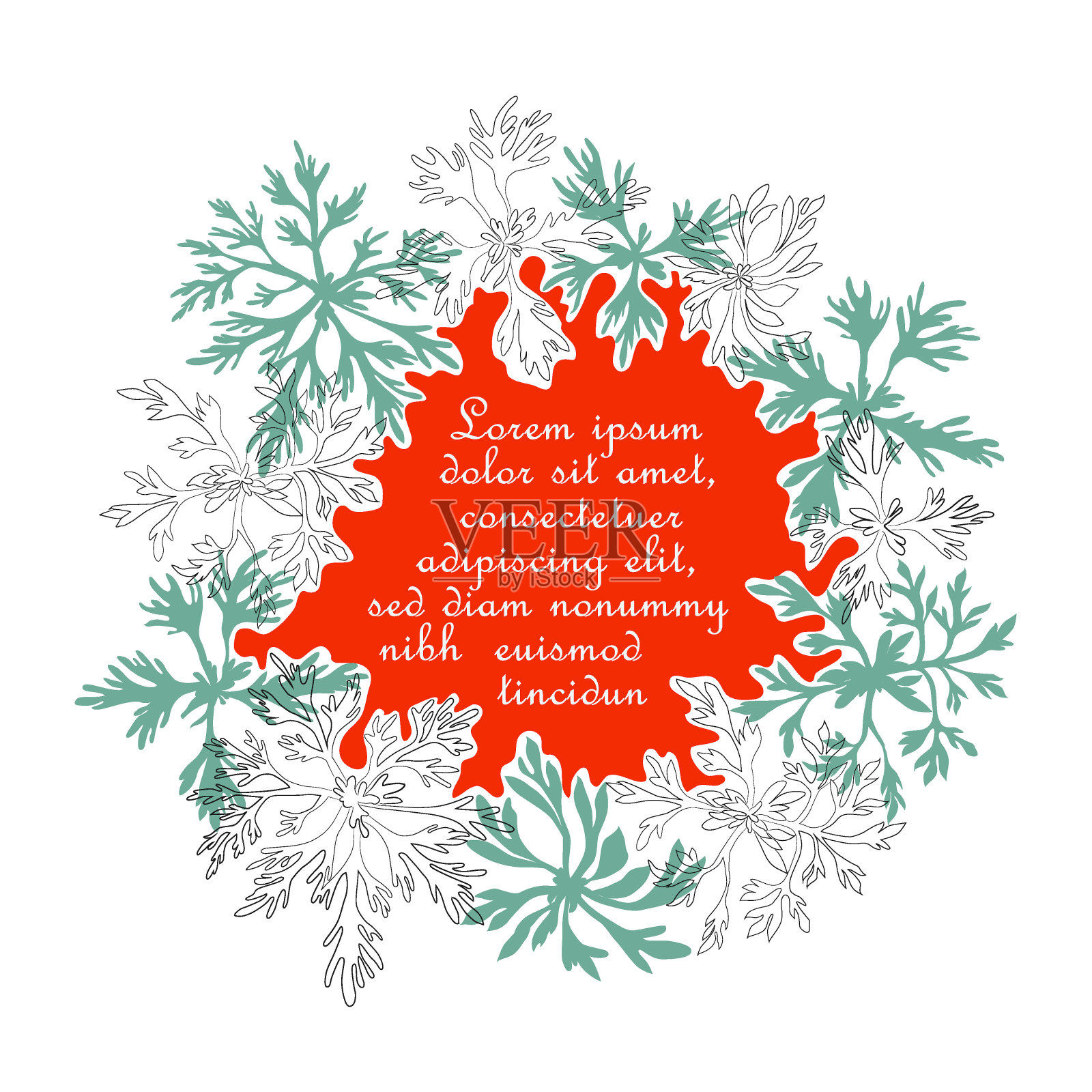 艾草海报、徽章或卡片插画图片素材