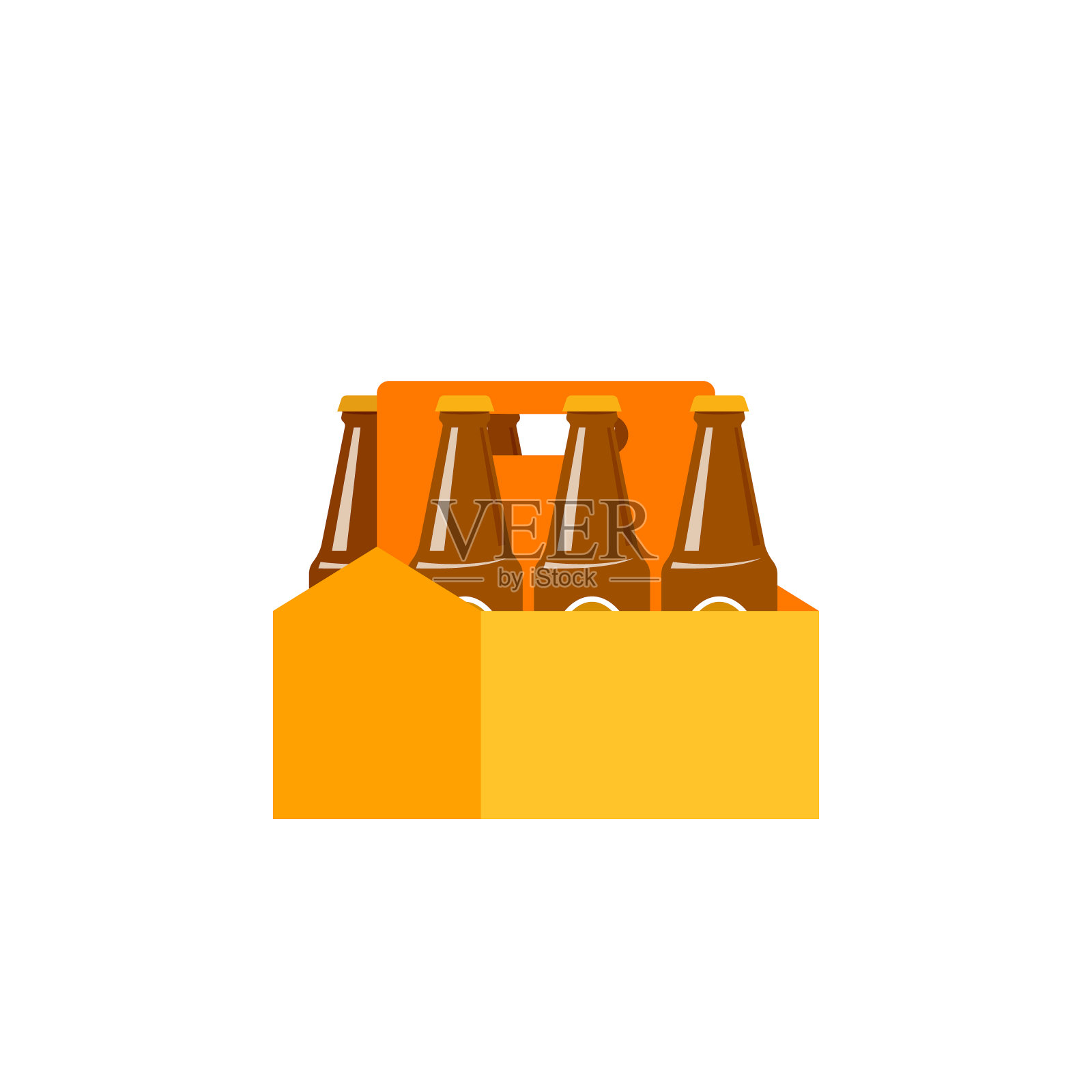 啤酒6包图标插画图片素材