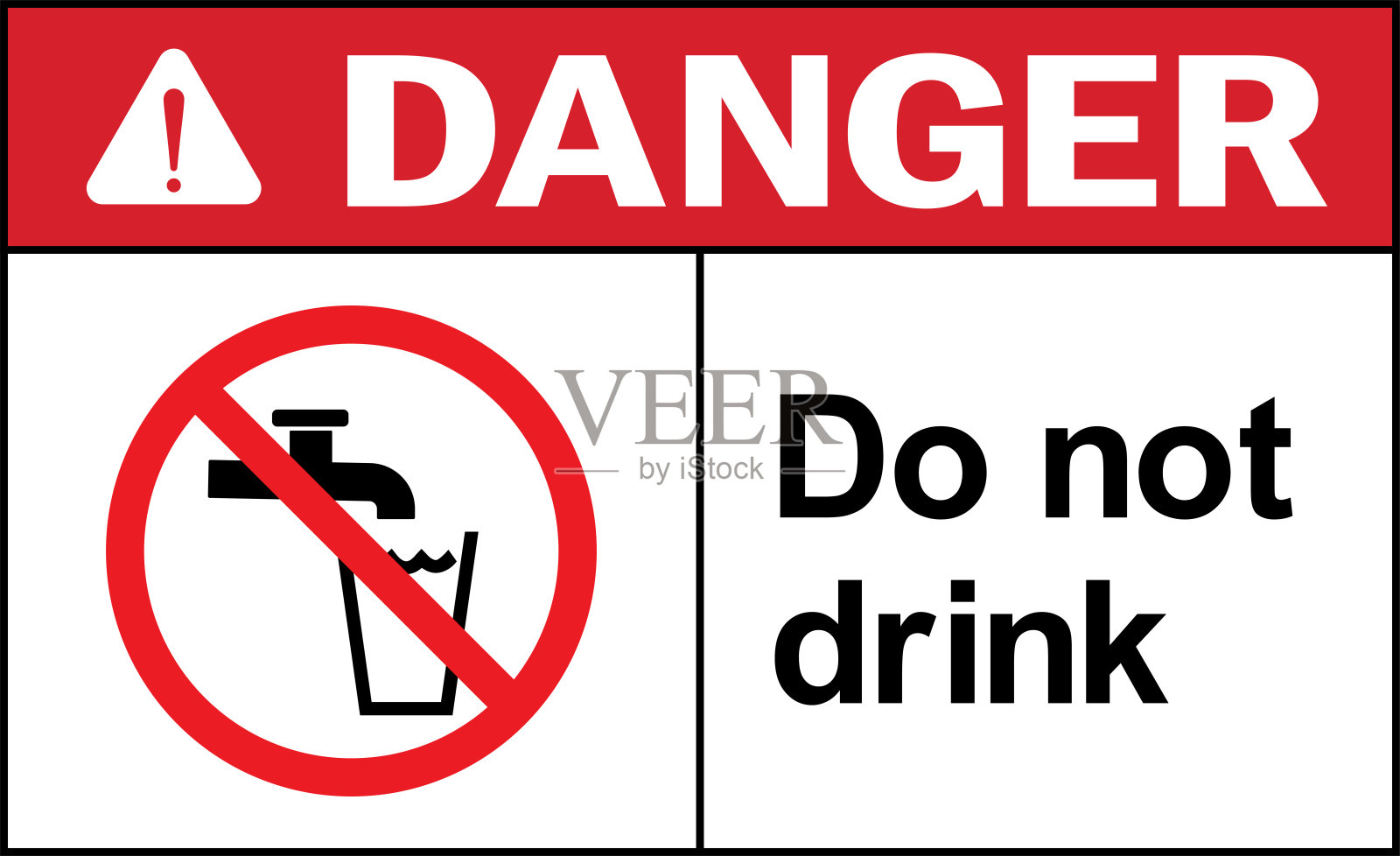 请勿饮酒危险警示标志。插画图片素材