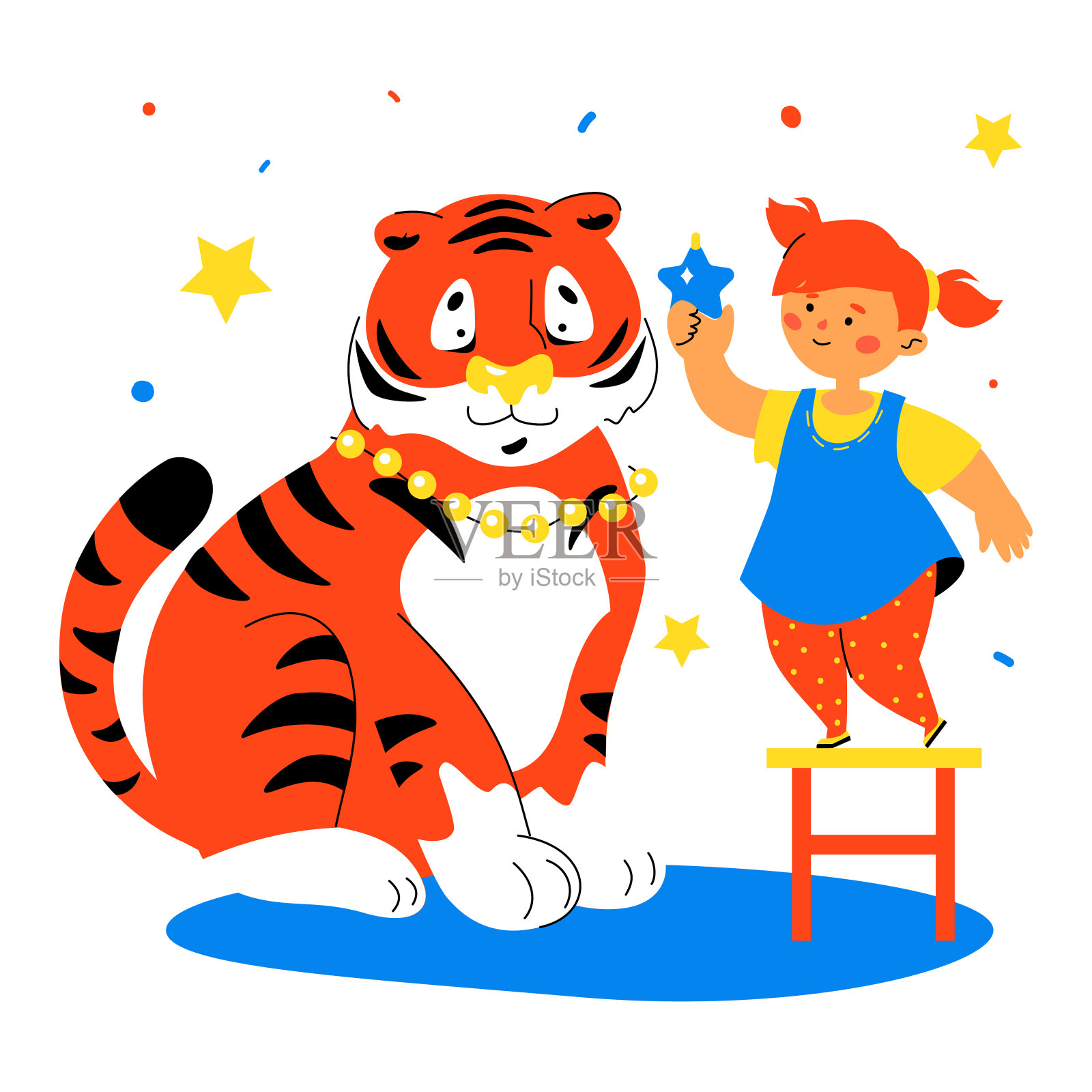 象征新的一年-现代平面设计风格插图插画图片素材