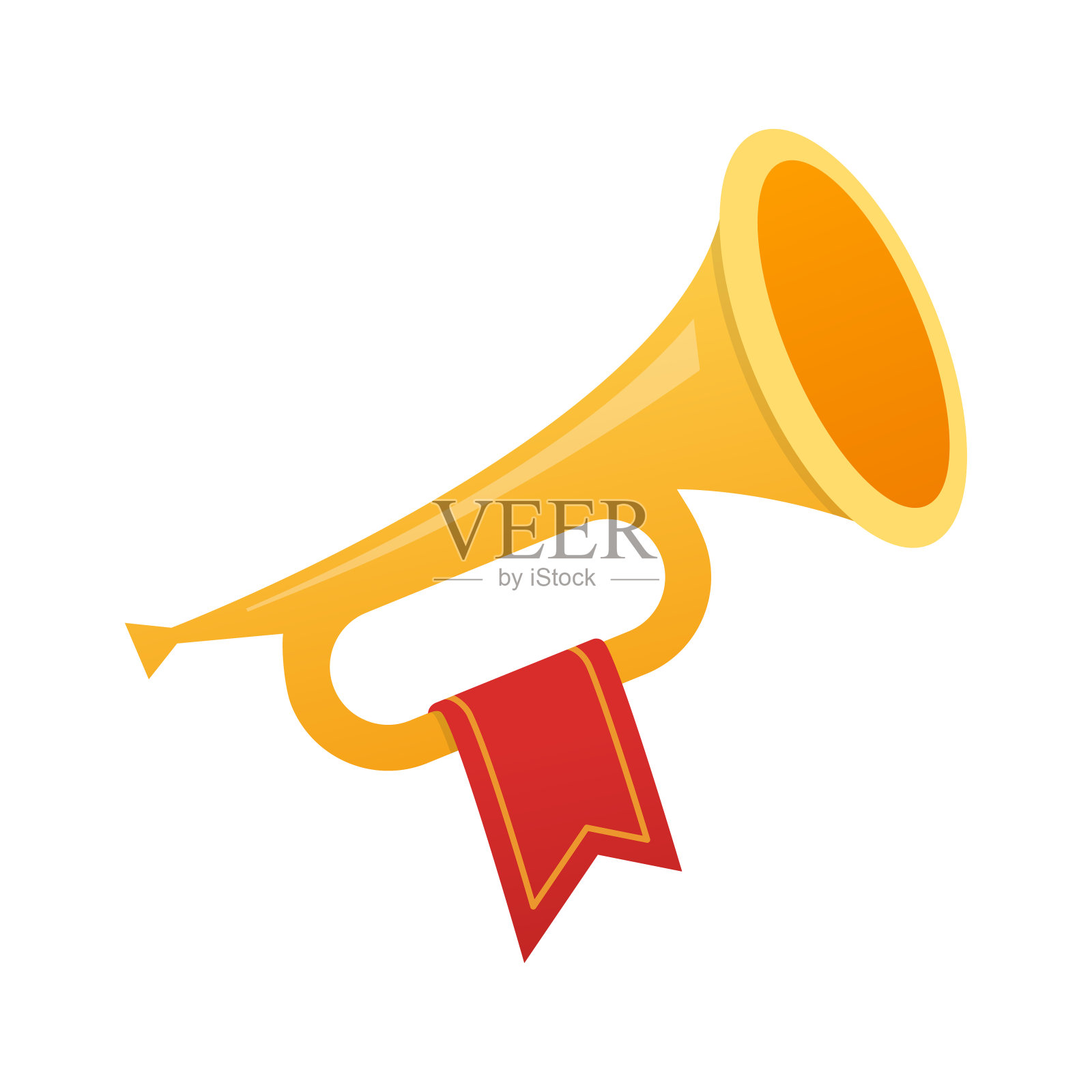 金喇叭-现代平面设计风格单一孤立的对象设计元素图片