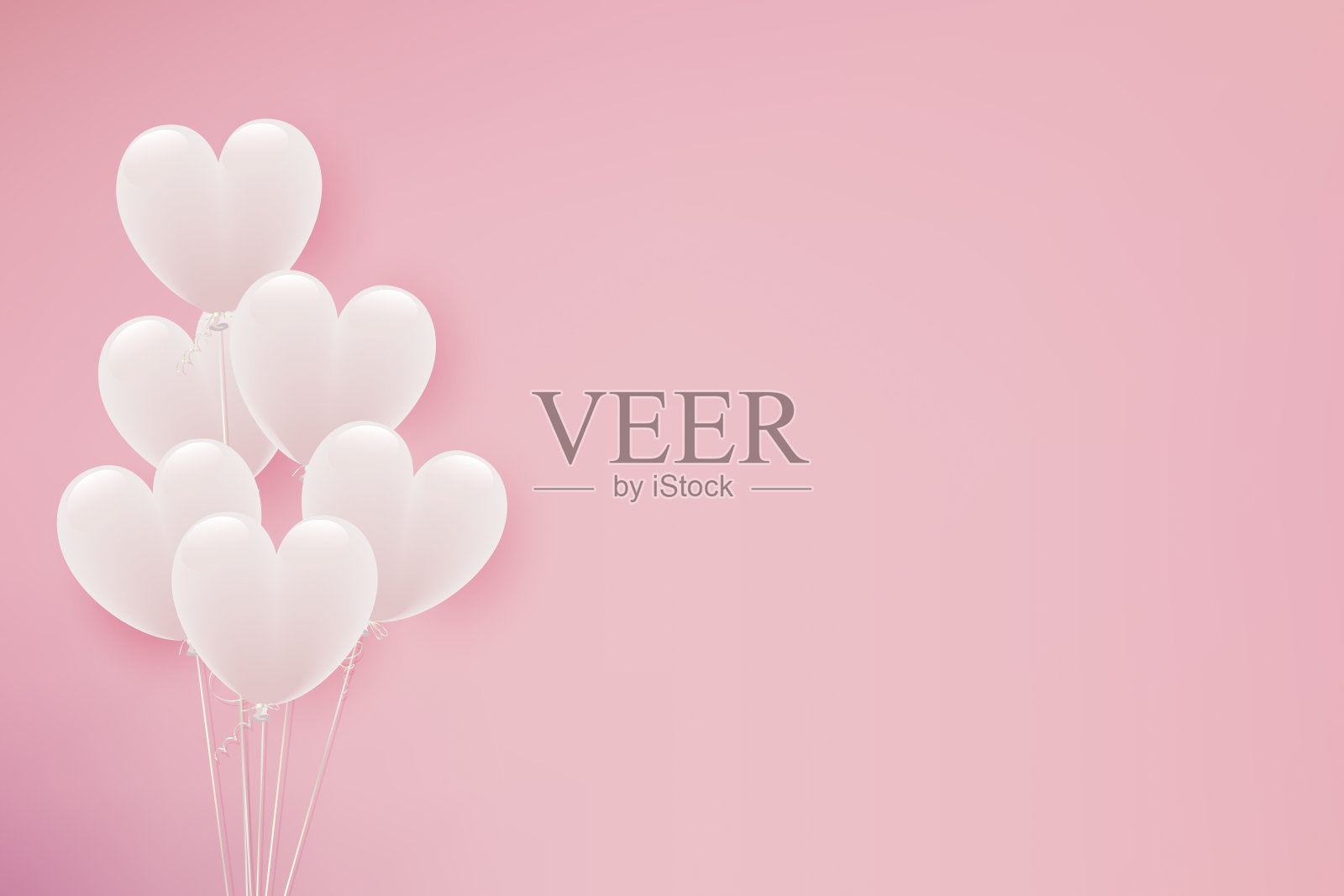 白色心形气球的背景插画图片素材