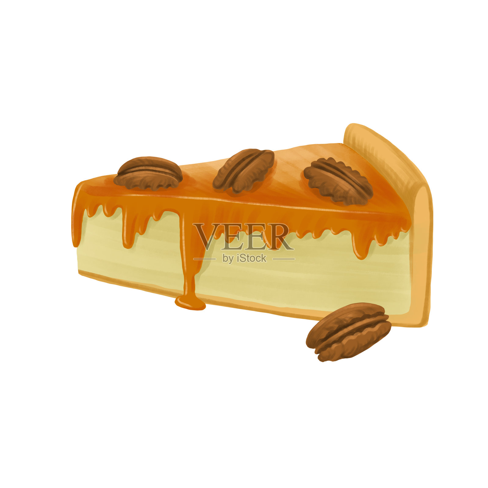 画一块奶酪蛋糕插画图片素材