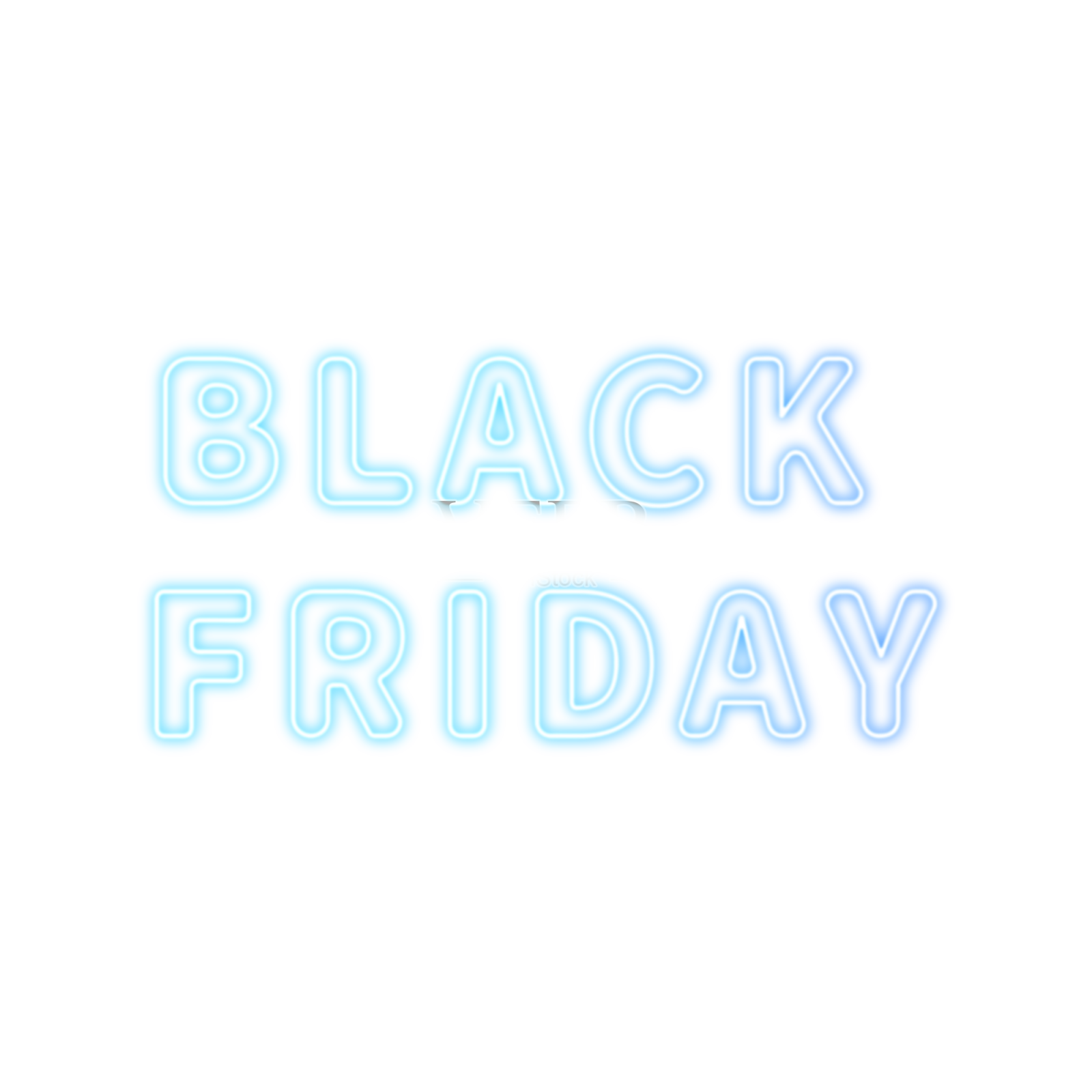 blackfriday黑五蓝色霓虹灯艺术字设计元素图片
