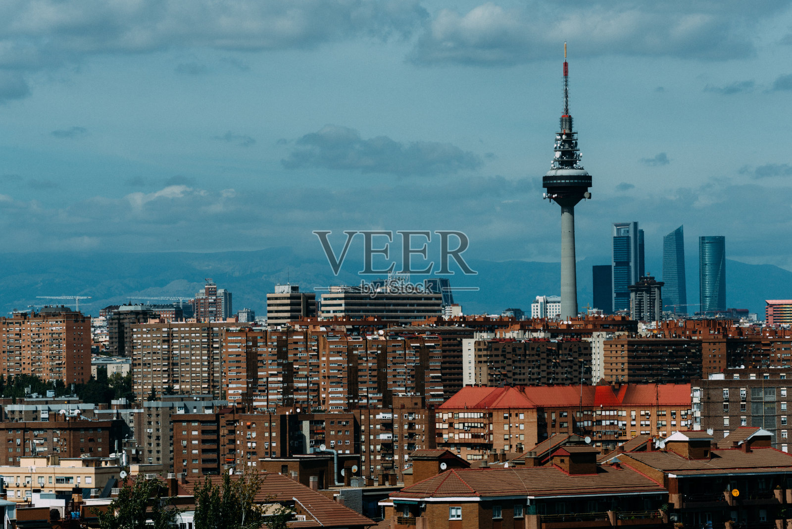 西班牙,马德里的天际线照片摄影图片