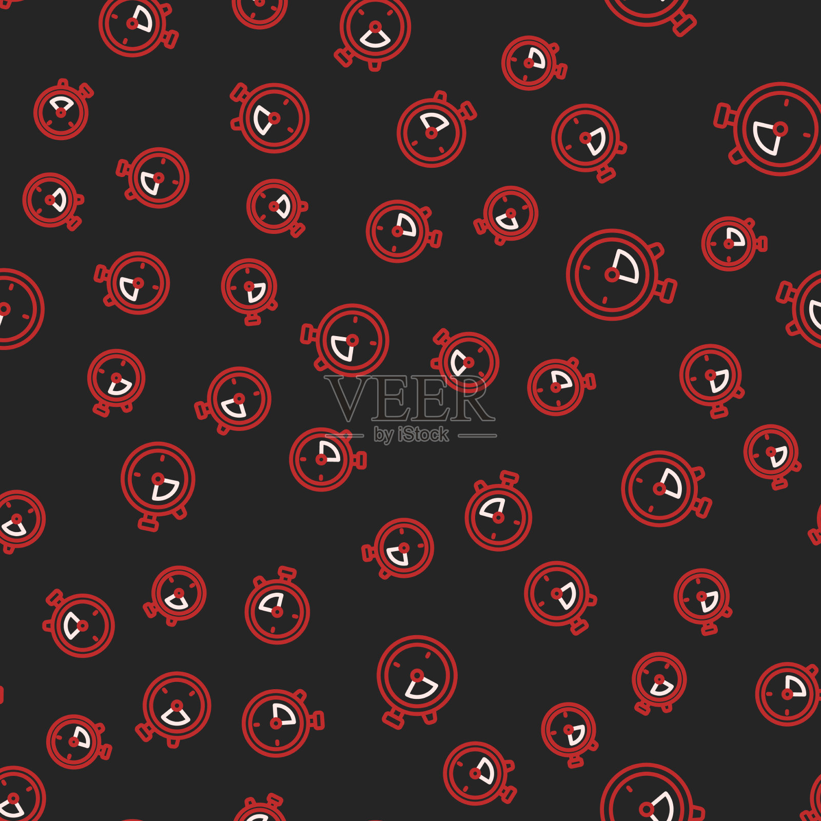 线秒表图标孤立无缝图案上插画图片素材