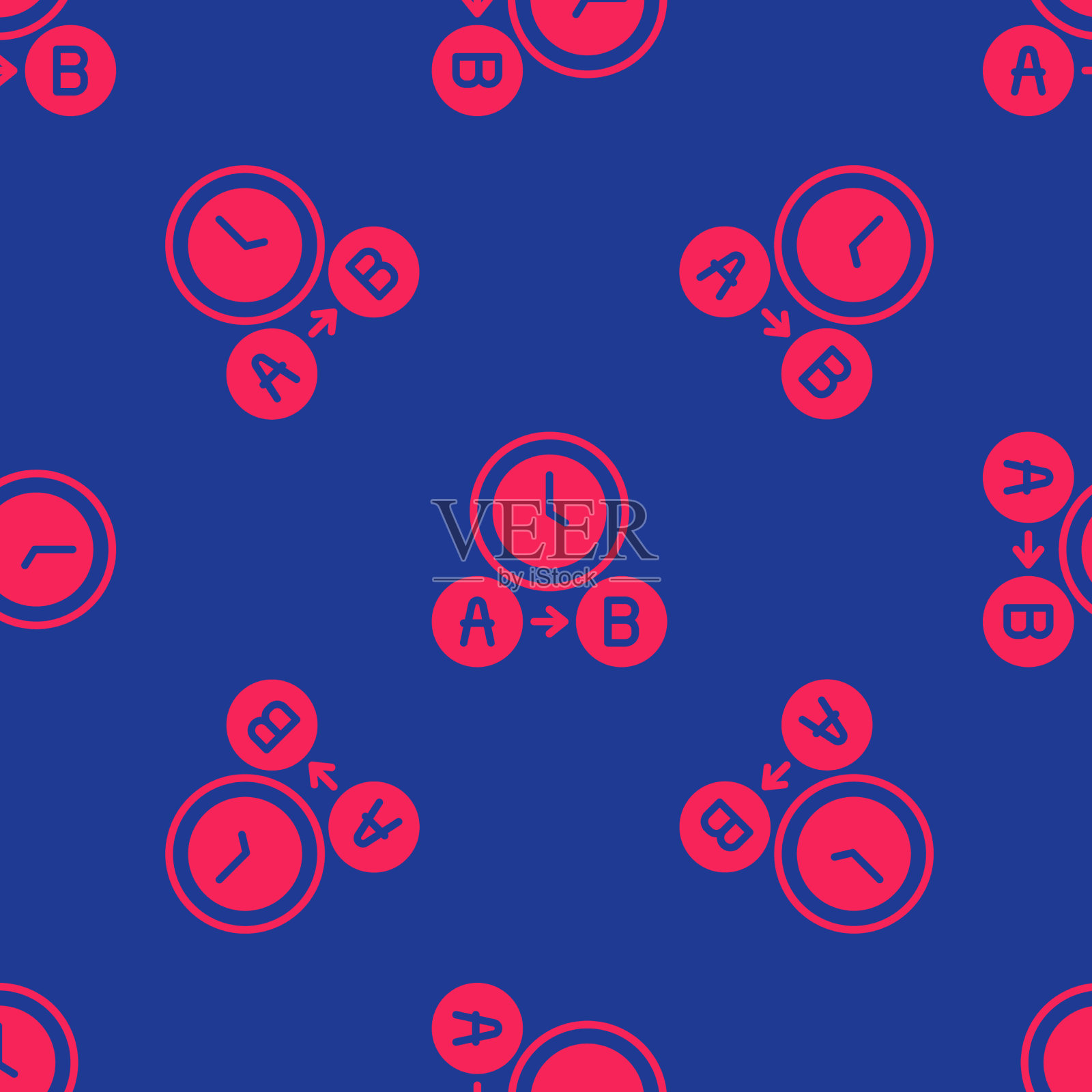 红色出租车等待时间图标隔离无缝图标素材