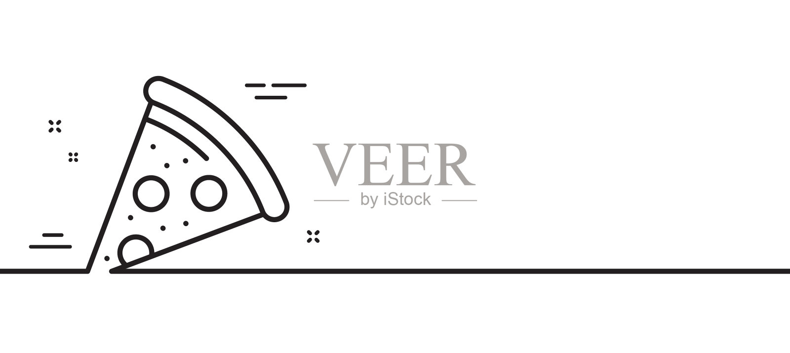 披萨切片线图标披萨店食物标志最小设计元素图片