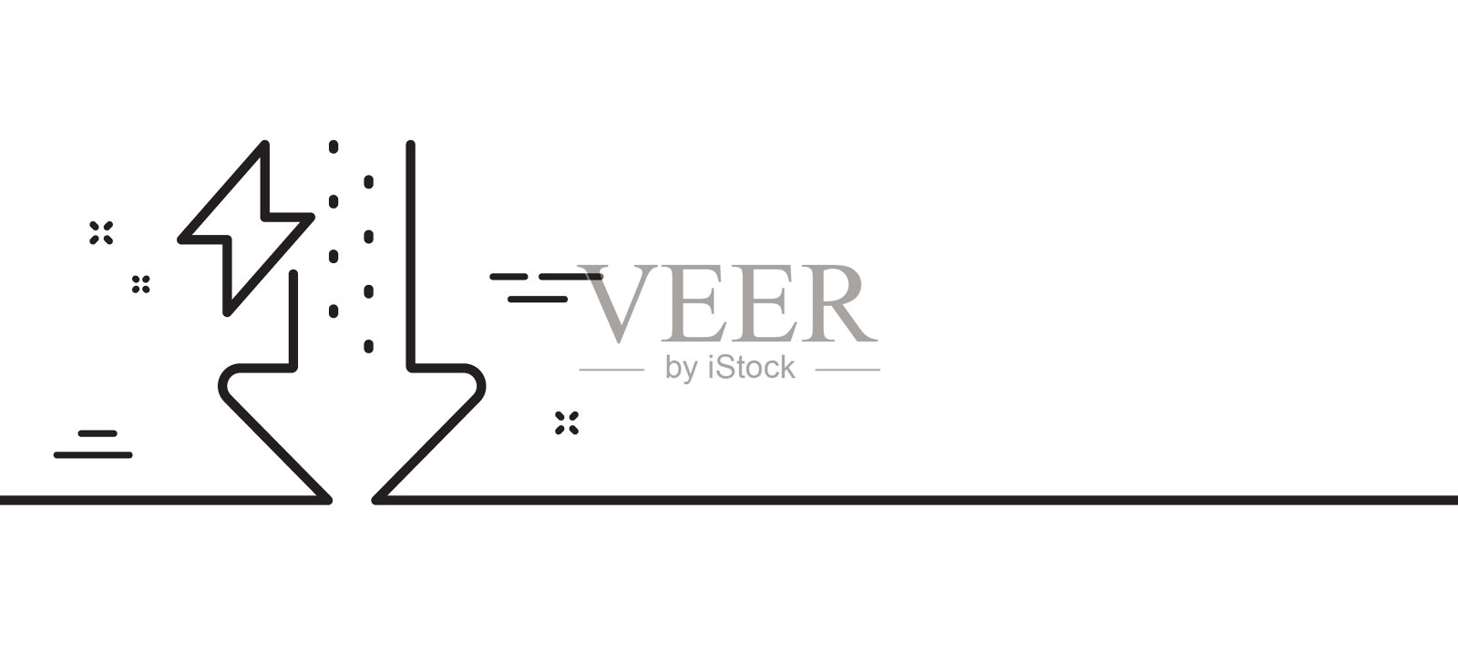 能量线图标雷电标志能量设计元素图片