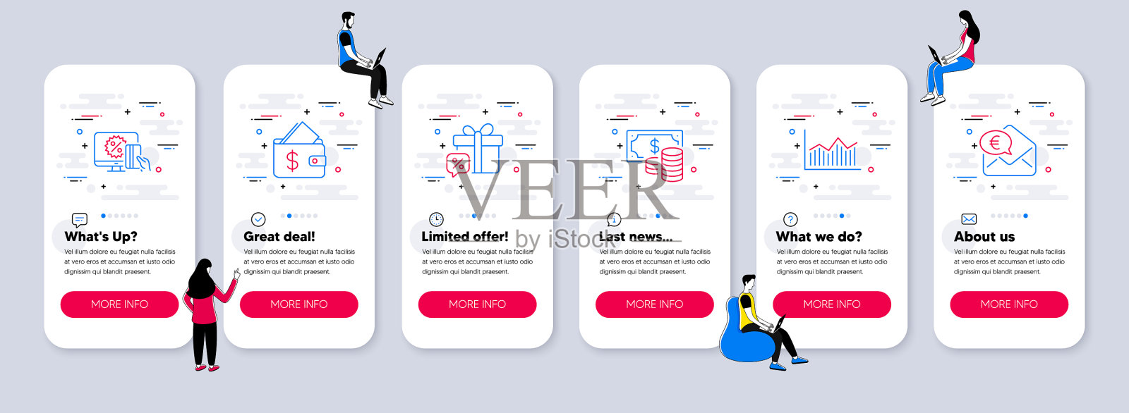 与钱包相关的一组金融图标图标素材