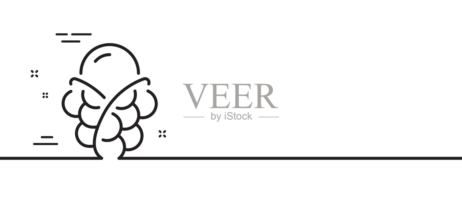 冰淇淋泡泡华夫饼线图标香草圣代设计元素图片