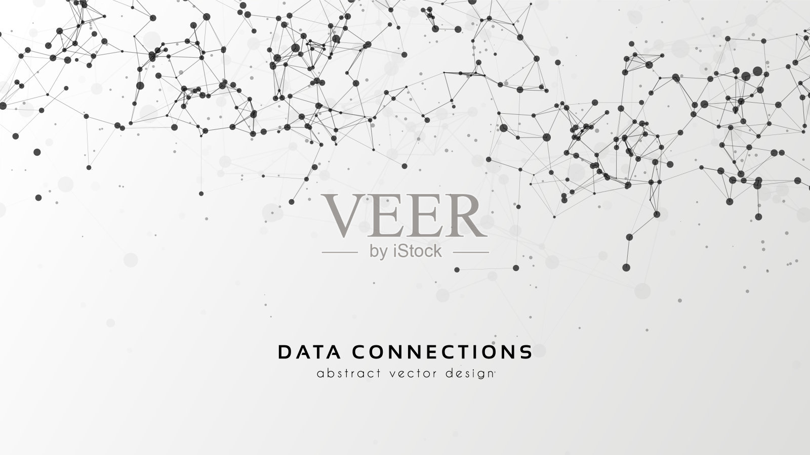 抽象网格矢量背景。未来技术风格的卡片。三维空间中的线，点，平面。插画图片素材