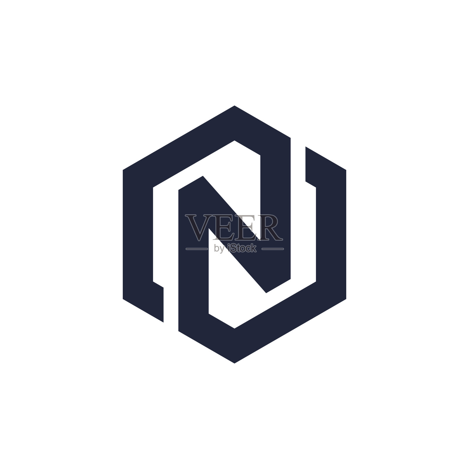 首字母N矢量图例设计模板。设计元素图片