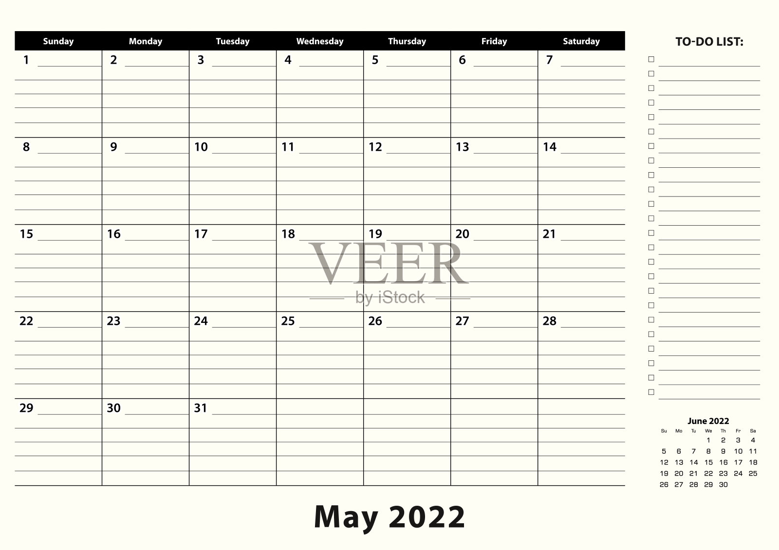2022年5月每月商业桌面记事本日历。设计模板素材