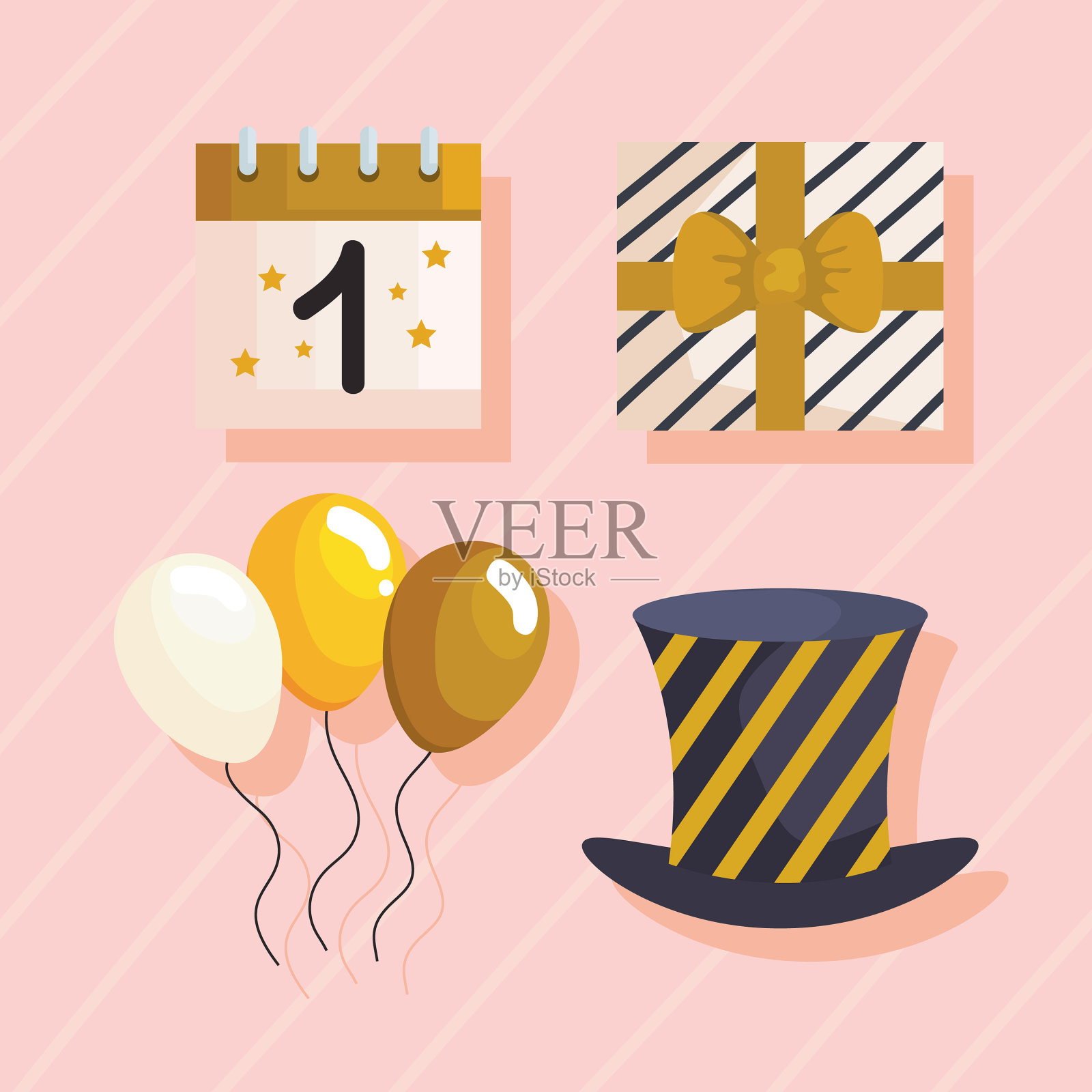 新年快乐偶像插画图片素材