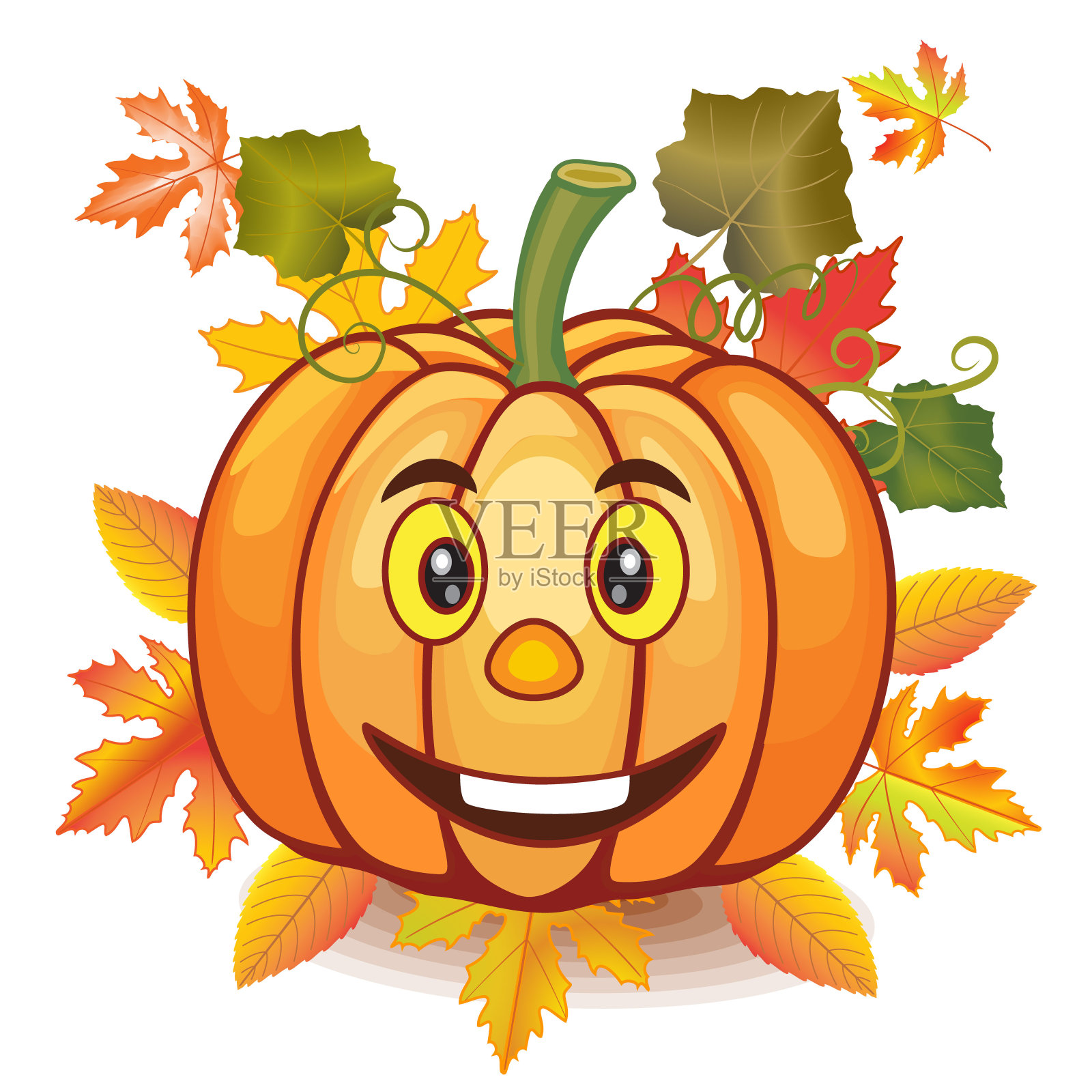 卡通南瓜字符插画图片素材