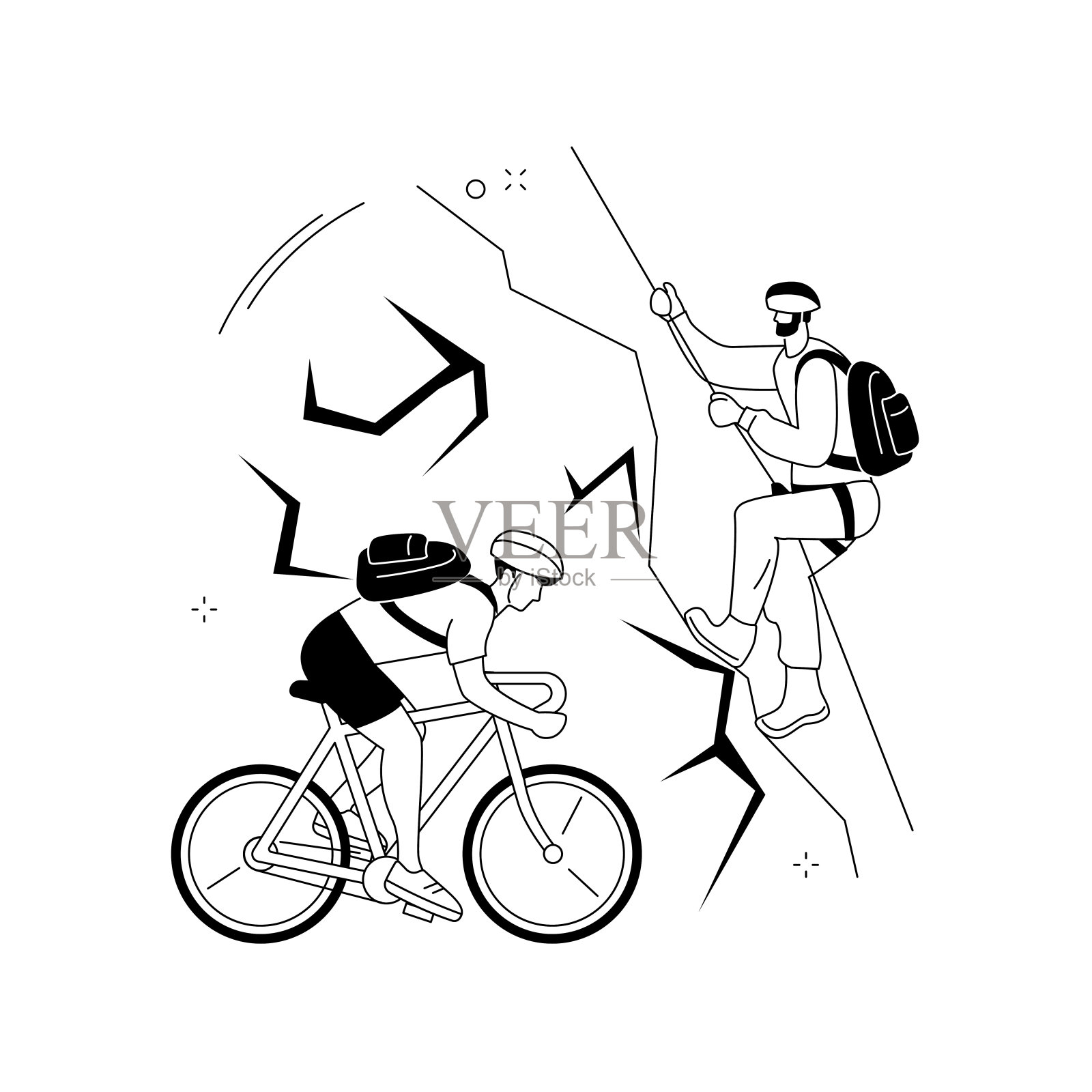 极限旅游抽象概念矢量插图。设计元素图片