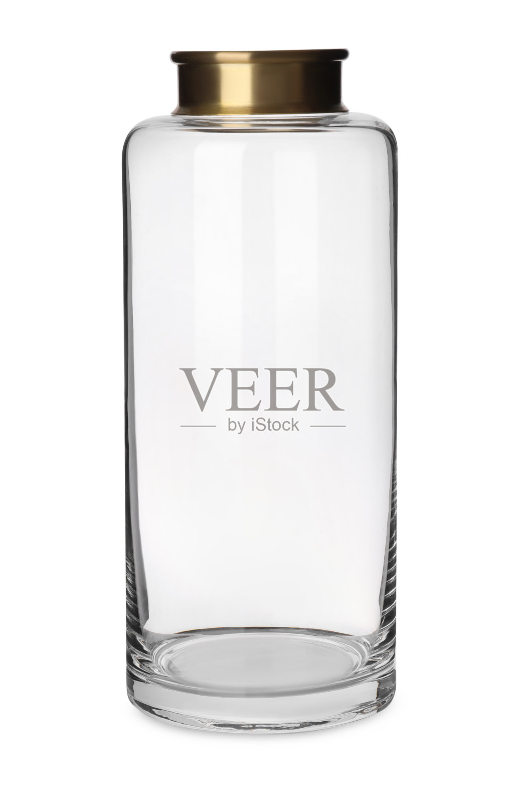 时尚的空玻璃花瓶孤立在白色照片摄影图片