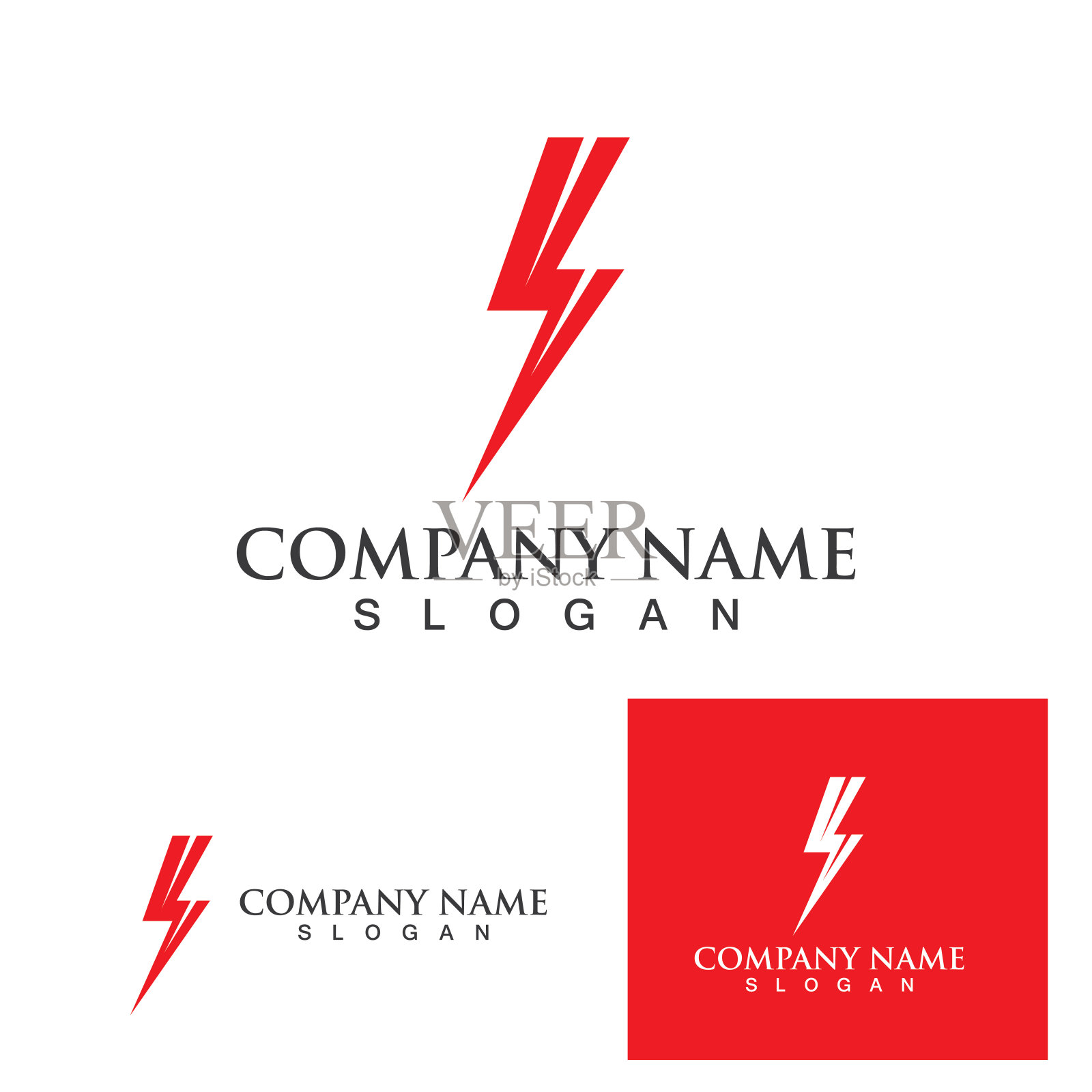 霹雳闪电标志和符号矢量图标设计元素图片