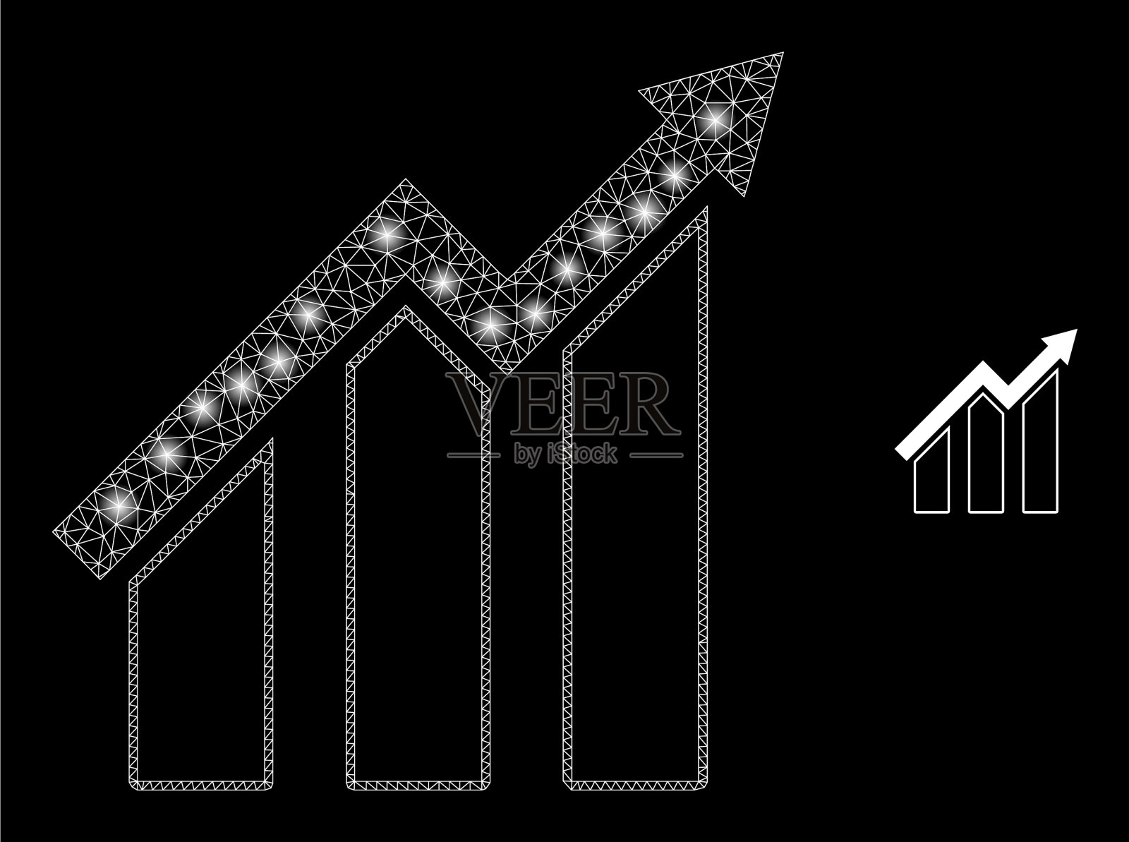 网眼网增长趋势图插画图片素材