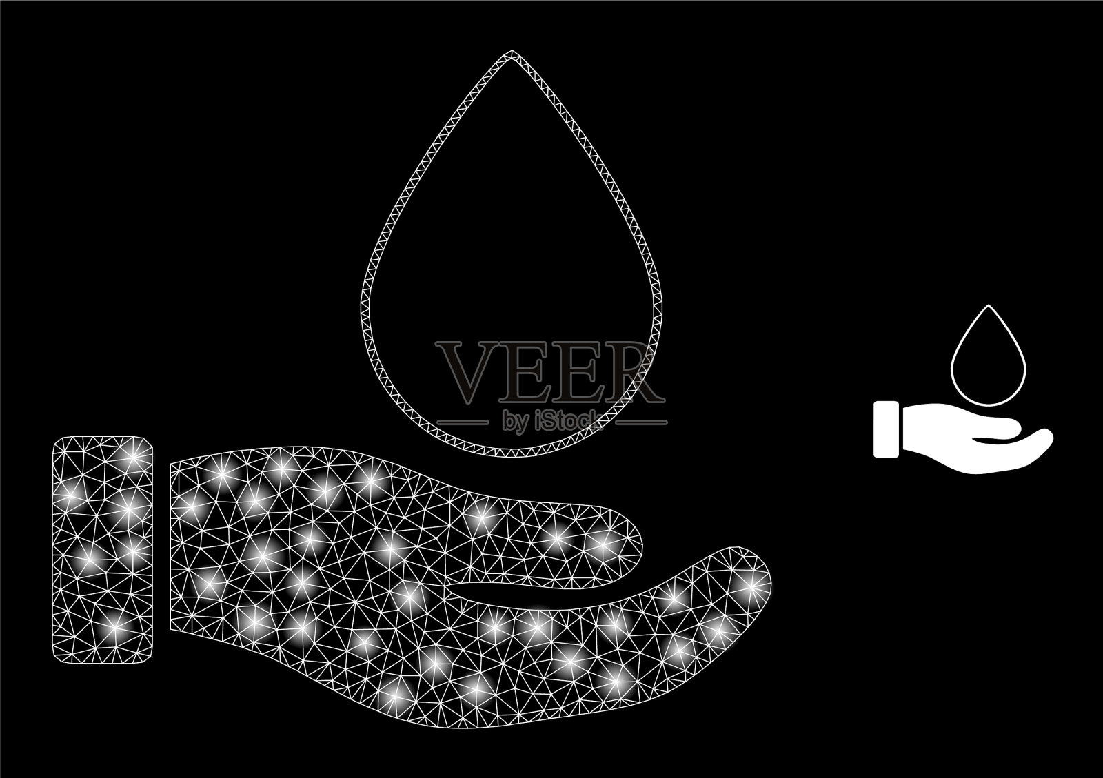 网网献血手用磅礴之势插画图片素材