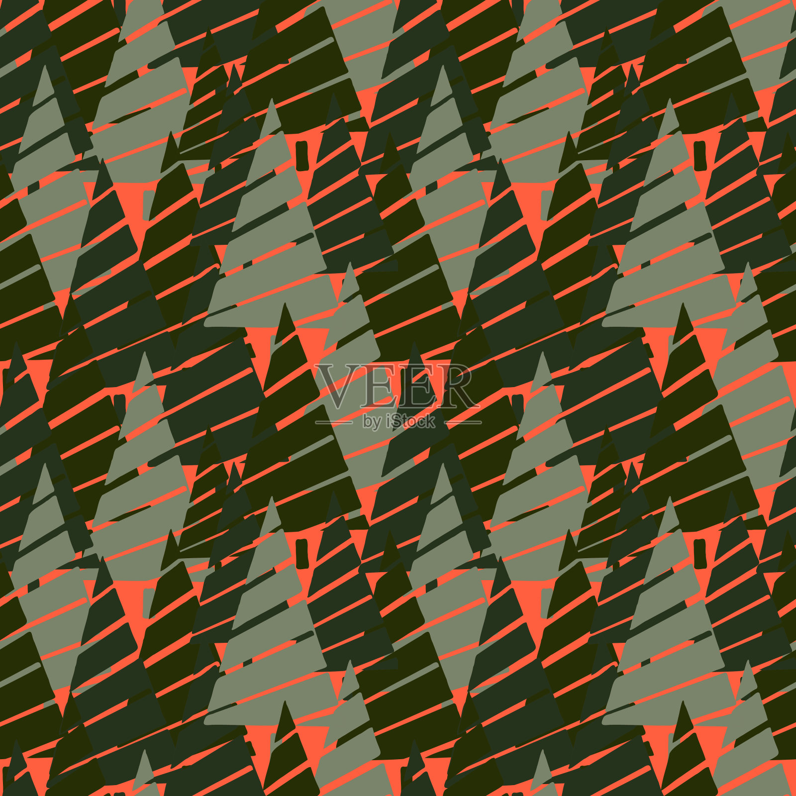 圣诞节背景矢量无缝模式的风格化圣诞树。墙纸，包装纸，邀请函，纸和卡片，网站背景。新年和圣诞佳节森林针叶树插画图片素材