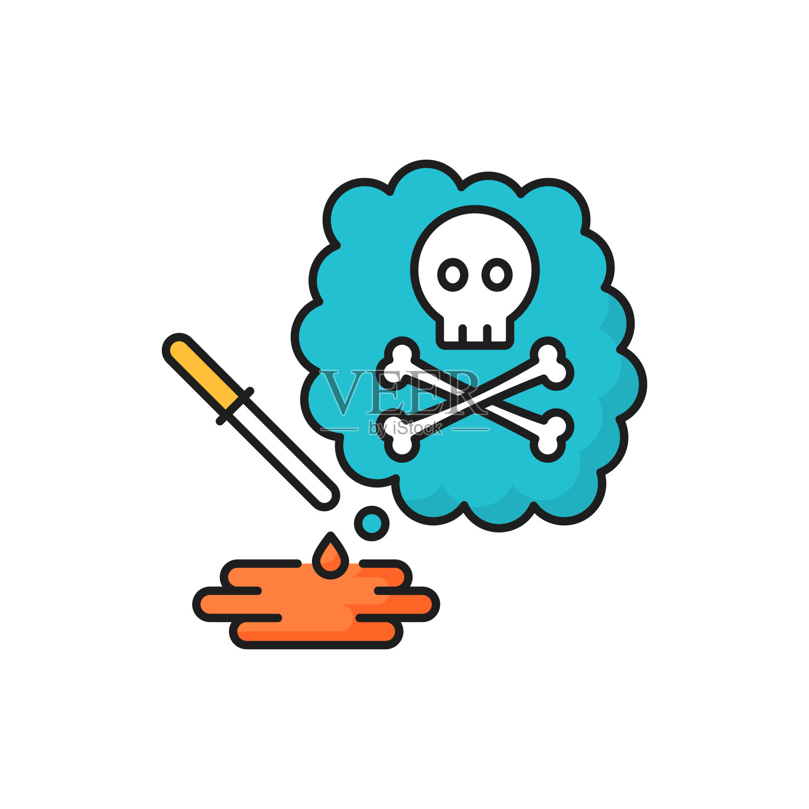 滴管，化学危险，有毒武器隔离插画图片素材