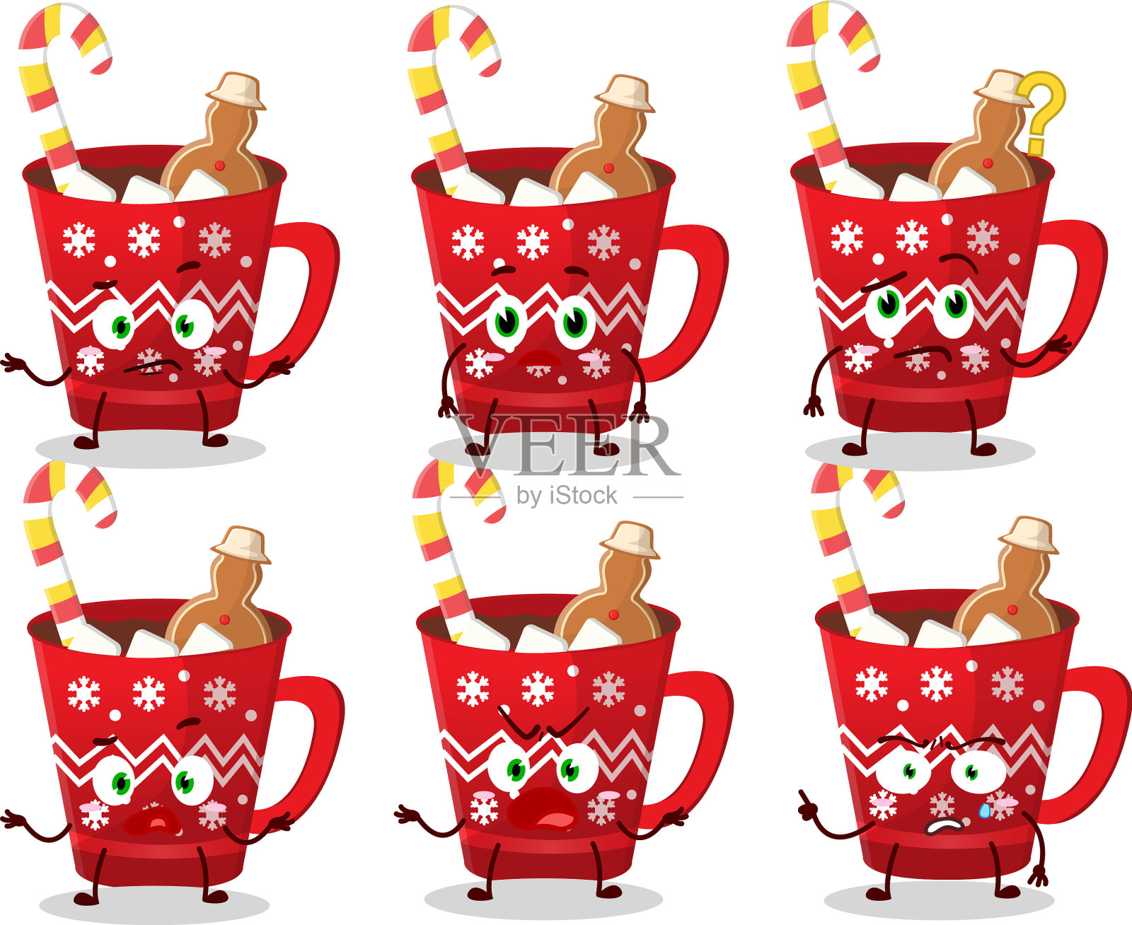 卡通人物的热巧克力与插画图片素材