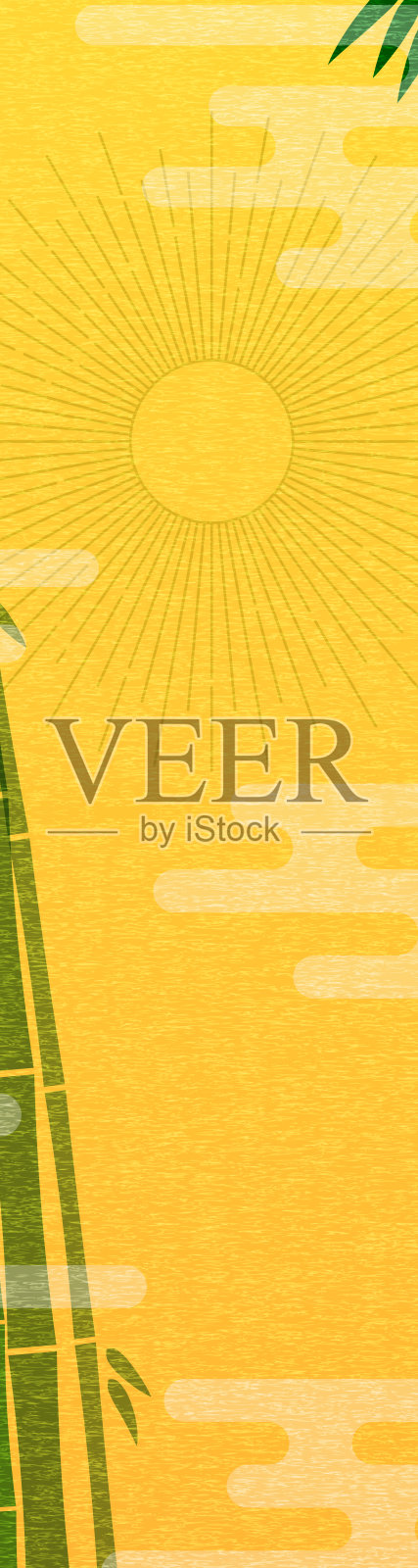 竹制新年销售横幅160x600插画图片素材