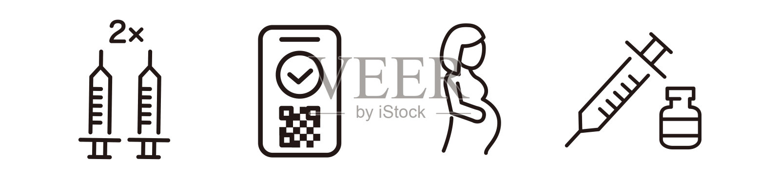 冠状病毒疫苗图标插画图片素材