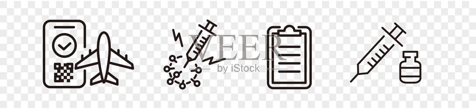 冠状病毒疫苗图标插画图片素材