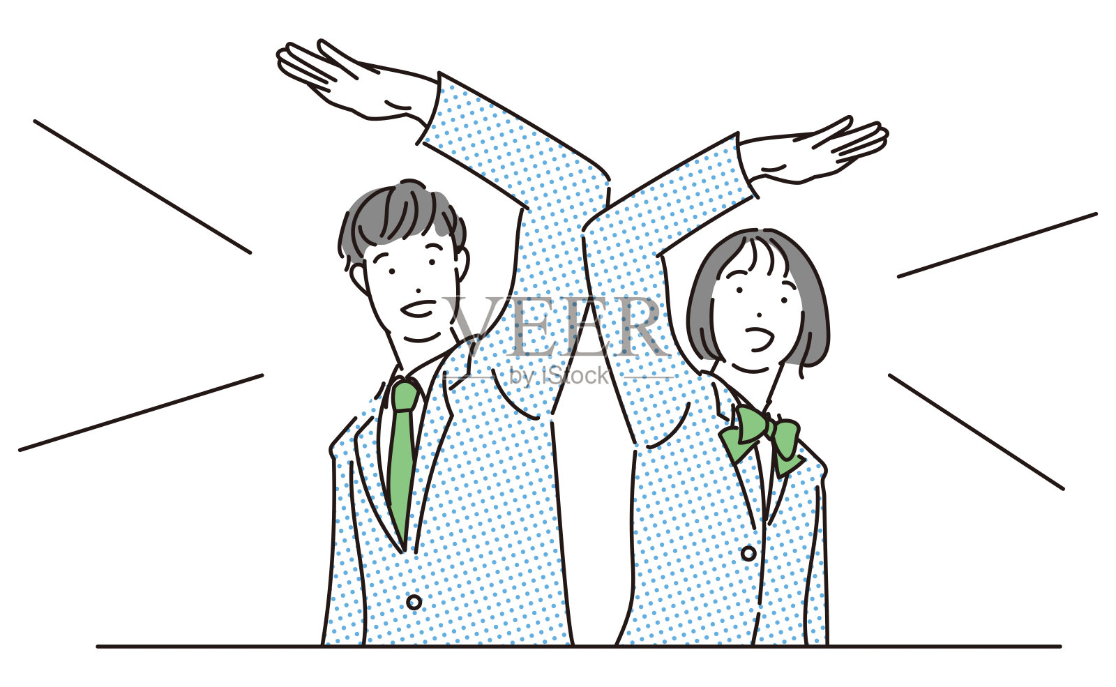 一个穿着制服的学生朝着目标努力的插图插画图片素材