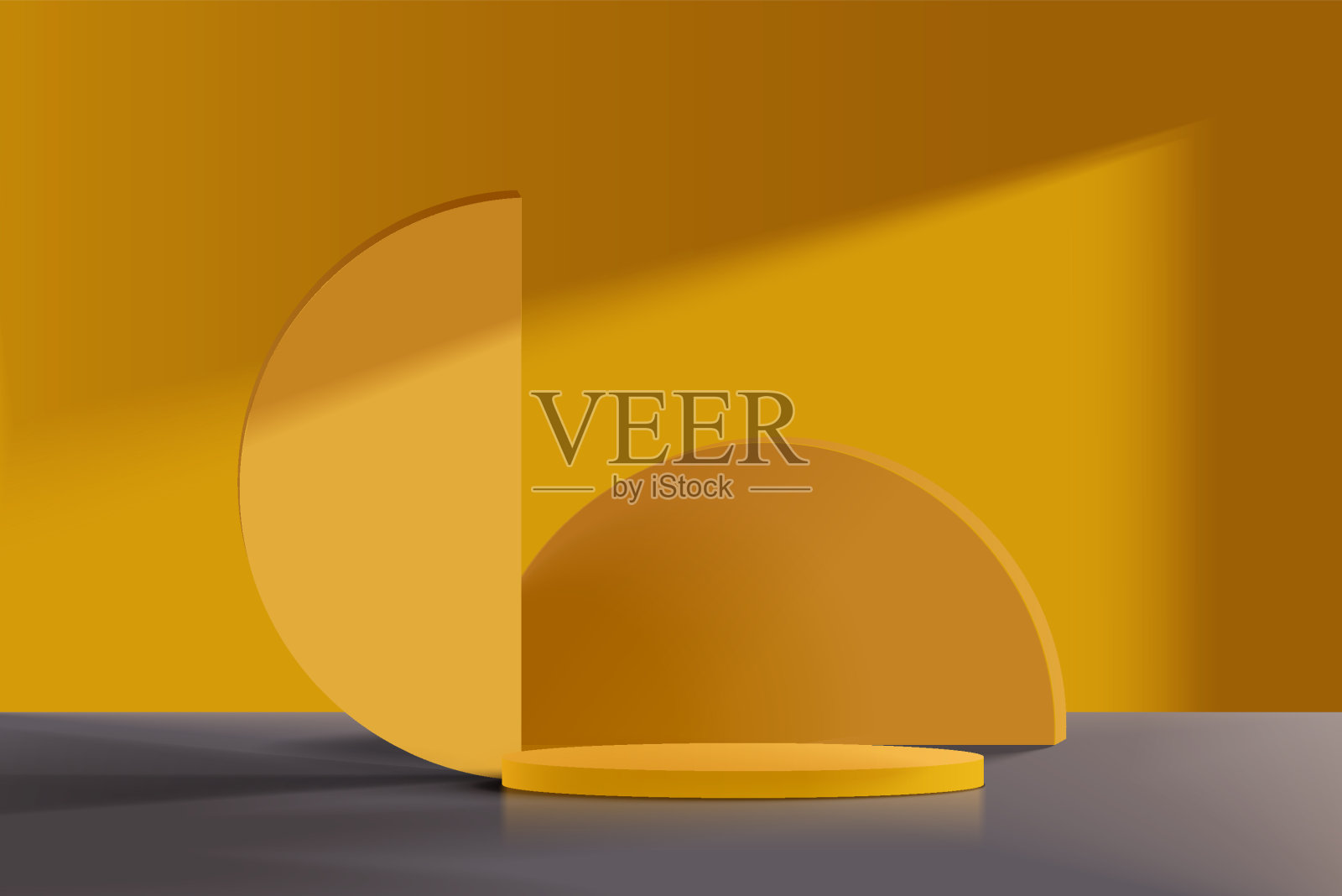 抽象的场景背景。圆筒讲台上的蓝色背景。产品展示，模拟，展示化妆品，讲台，舞台底座或平台。插画图片素材